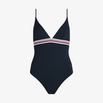 Tommy Hilfiger Triangle One Piece Kadın Lacivert Mayo
