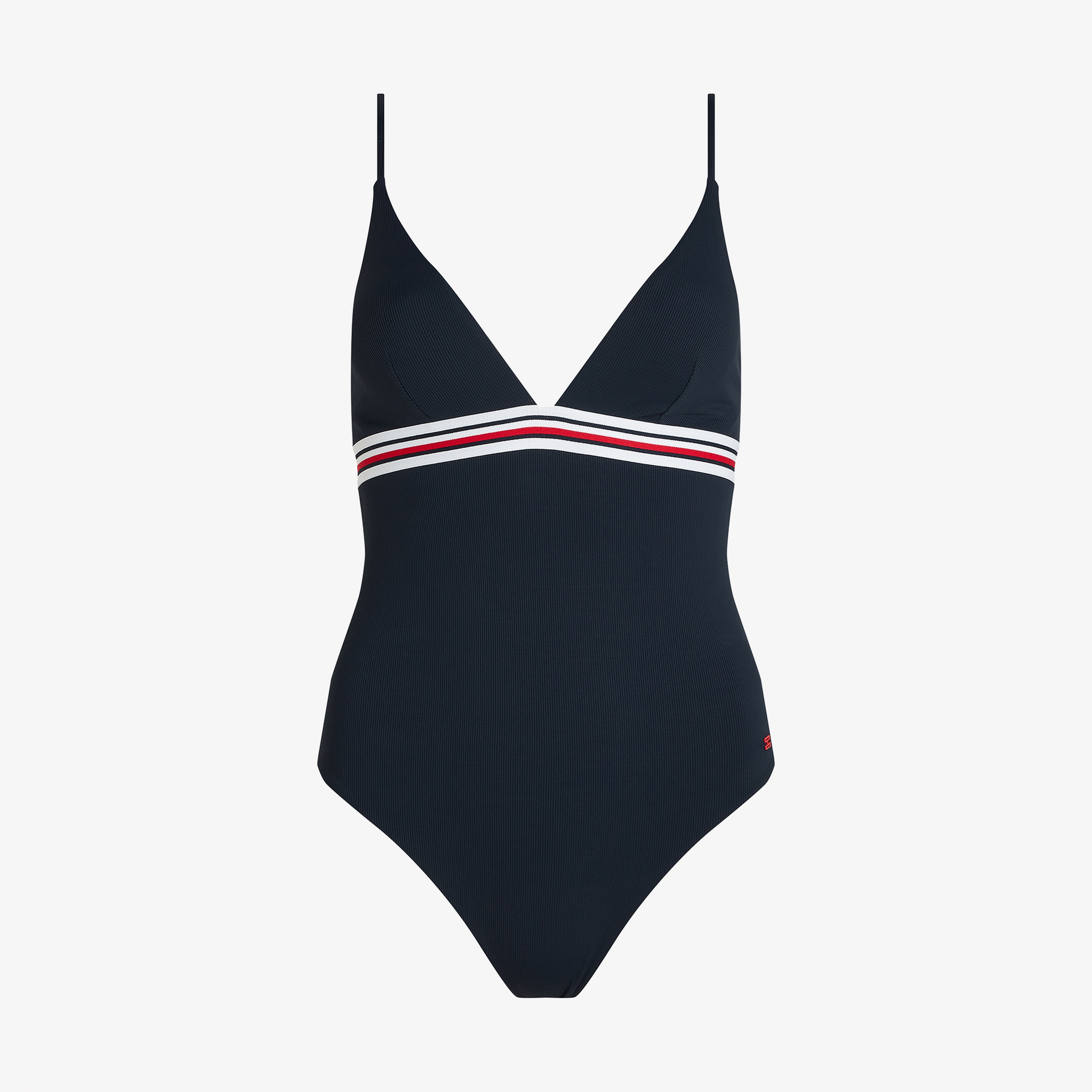 Tommy Hilfiger Triangle One Piece Kadın Lacivert Mayo