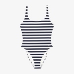 Tommy Hilfiger One Piece Kadın Çizgili Beyaz Mayo