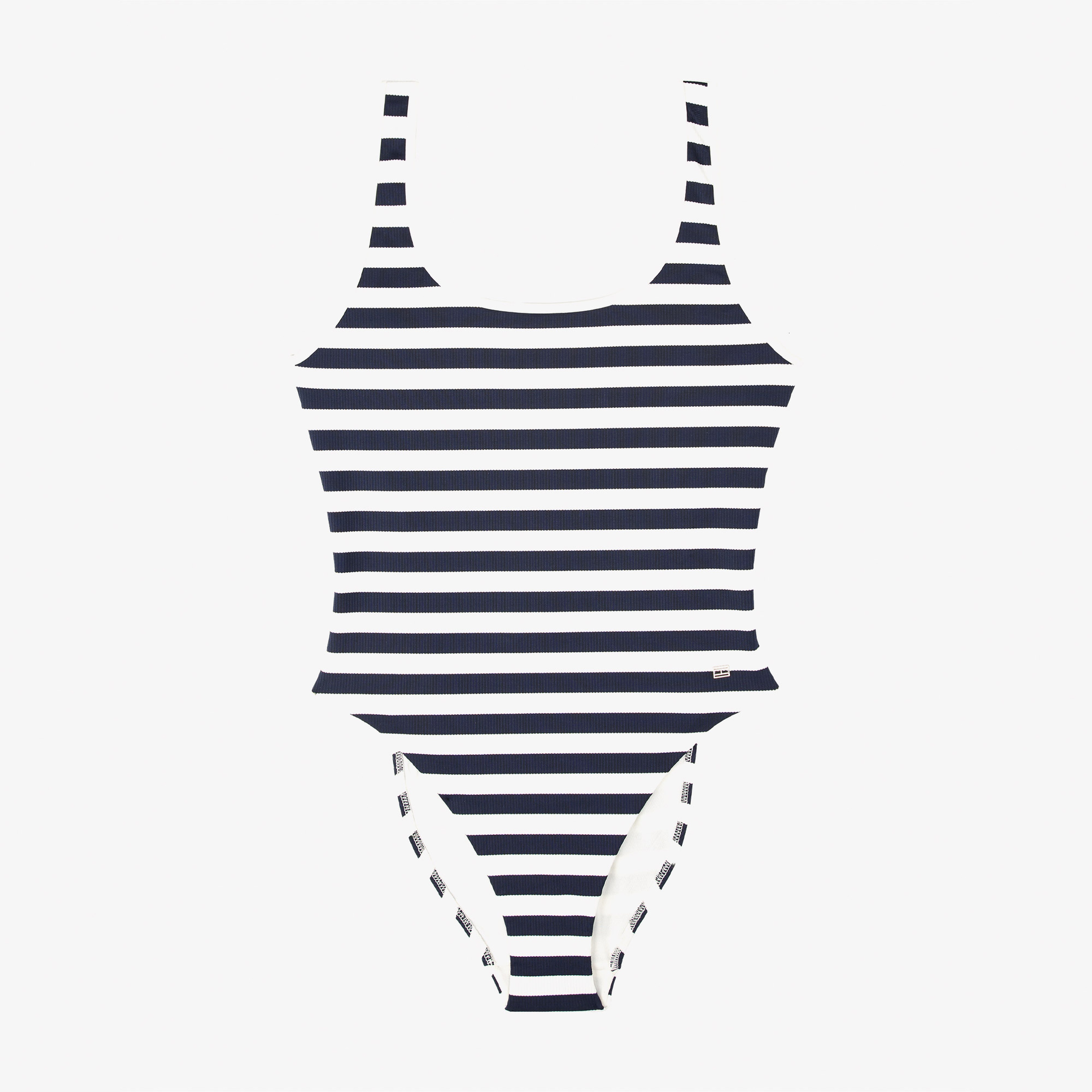 Tommy Hilfiger One Piece Kadın Çizgili Beyaz Mayo