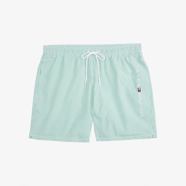 Tommy Hilfiger Medium Drawstring Ithaca Stripe Erkek Yeşil Mayo Şort