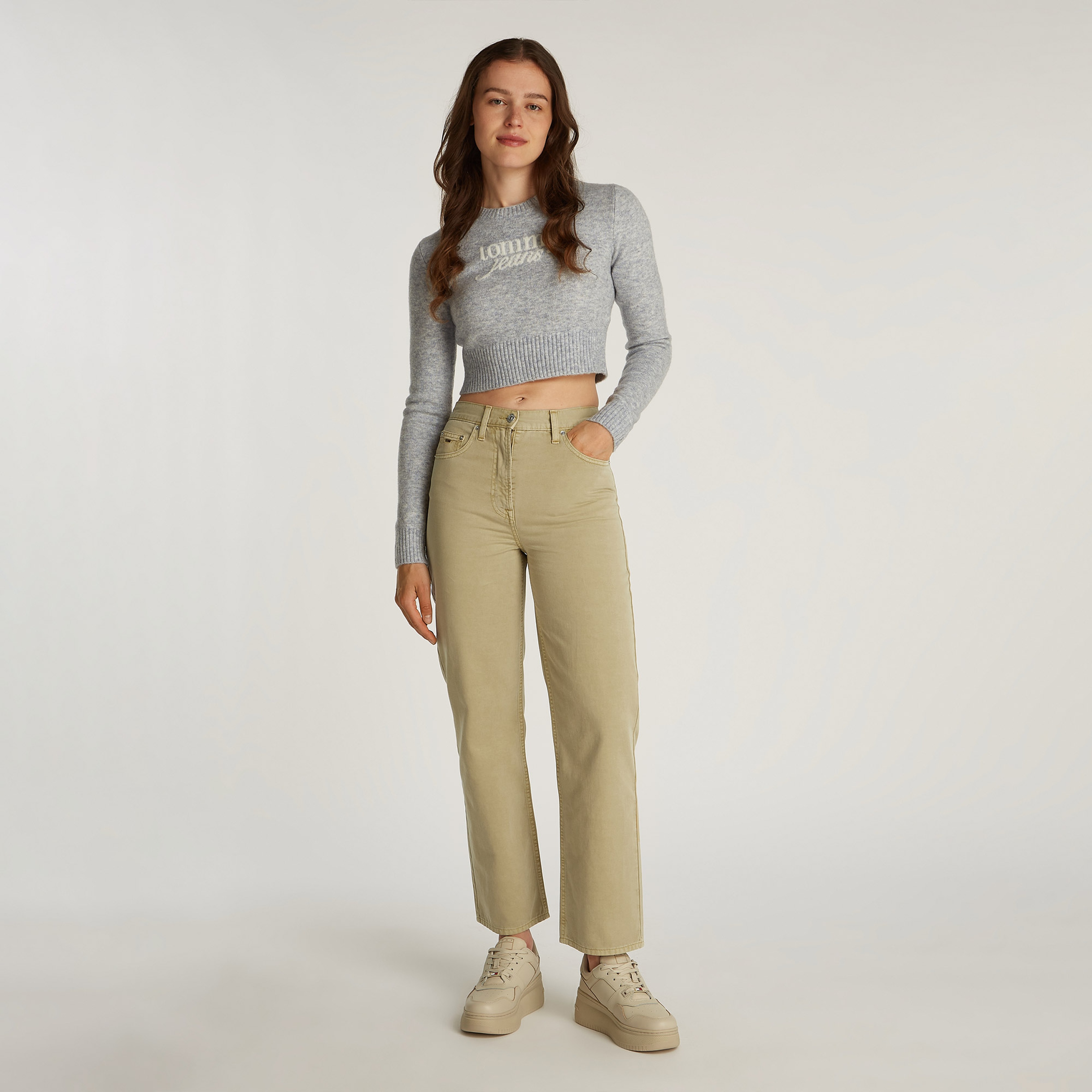 Tommy Jeans Layla Hr Slim Str Kadın Bej Pantolon