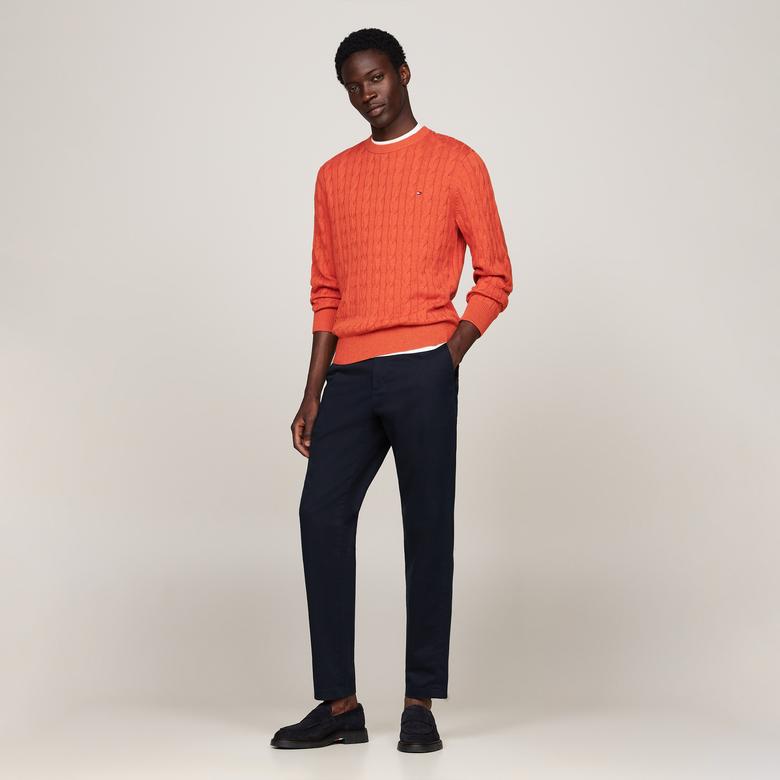 Tommy Hilfiger Harlem Chino Satin Erkek Mavi Pantolon