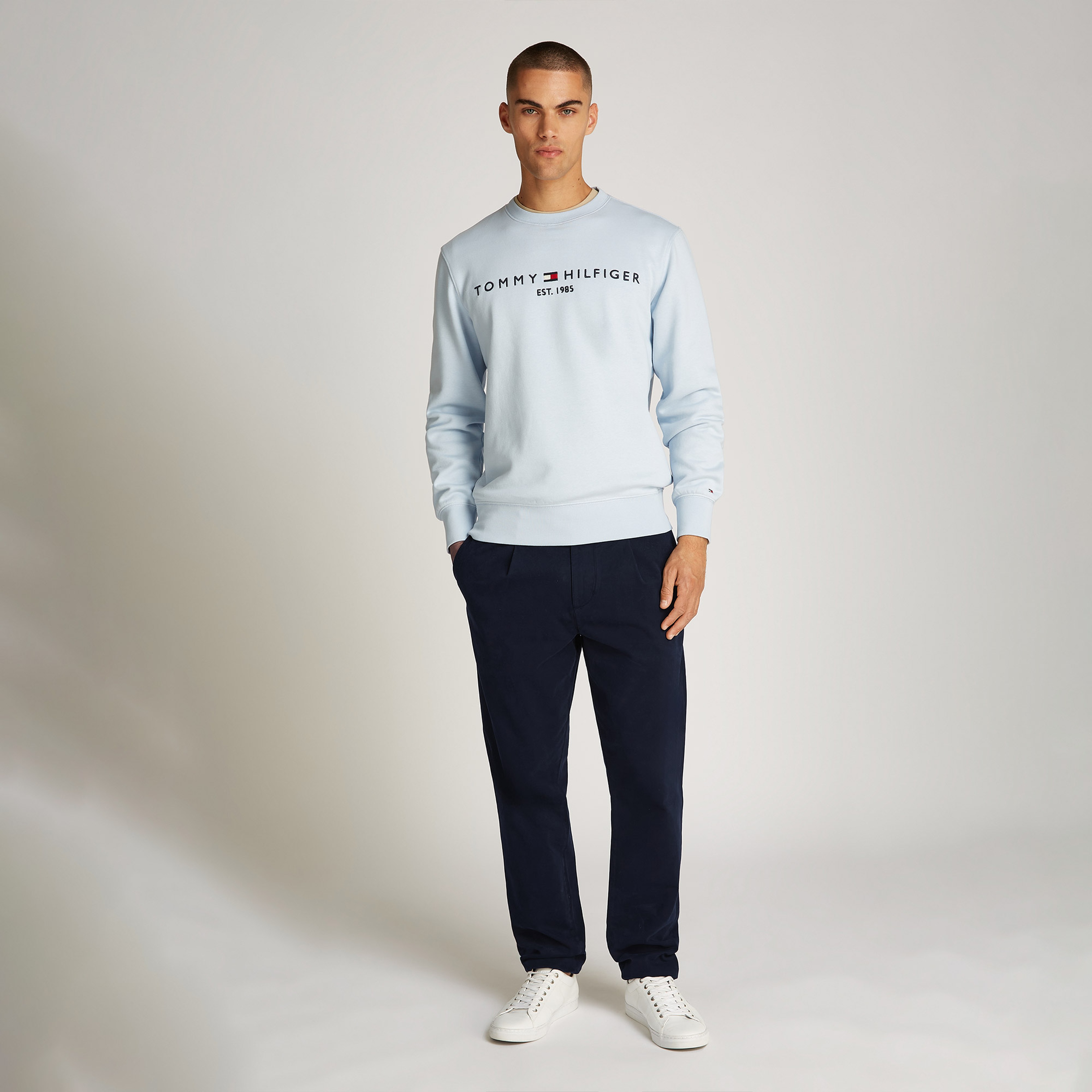 Tommy Hilfiger Harlem 1 Plt Fine Structured Gmd Erkek Mavi Pantolon