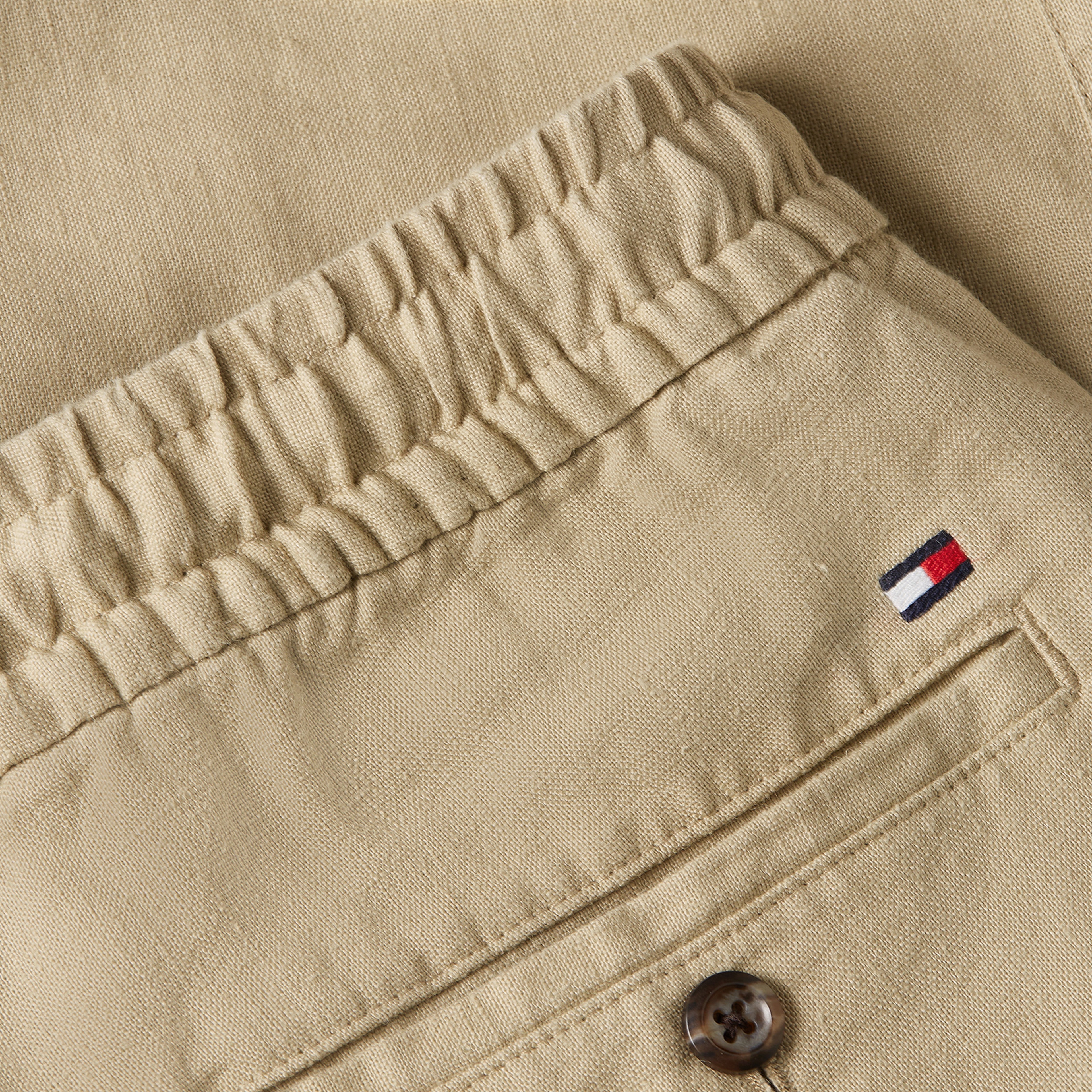 Tommy Hilfiger Harlem Sorona Linen Erkek Bej Pantolon