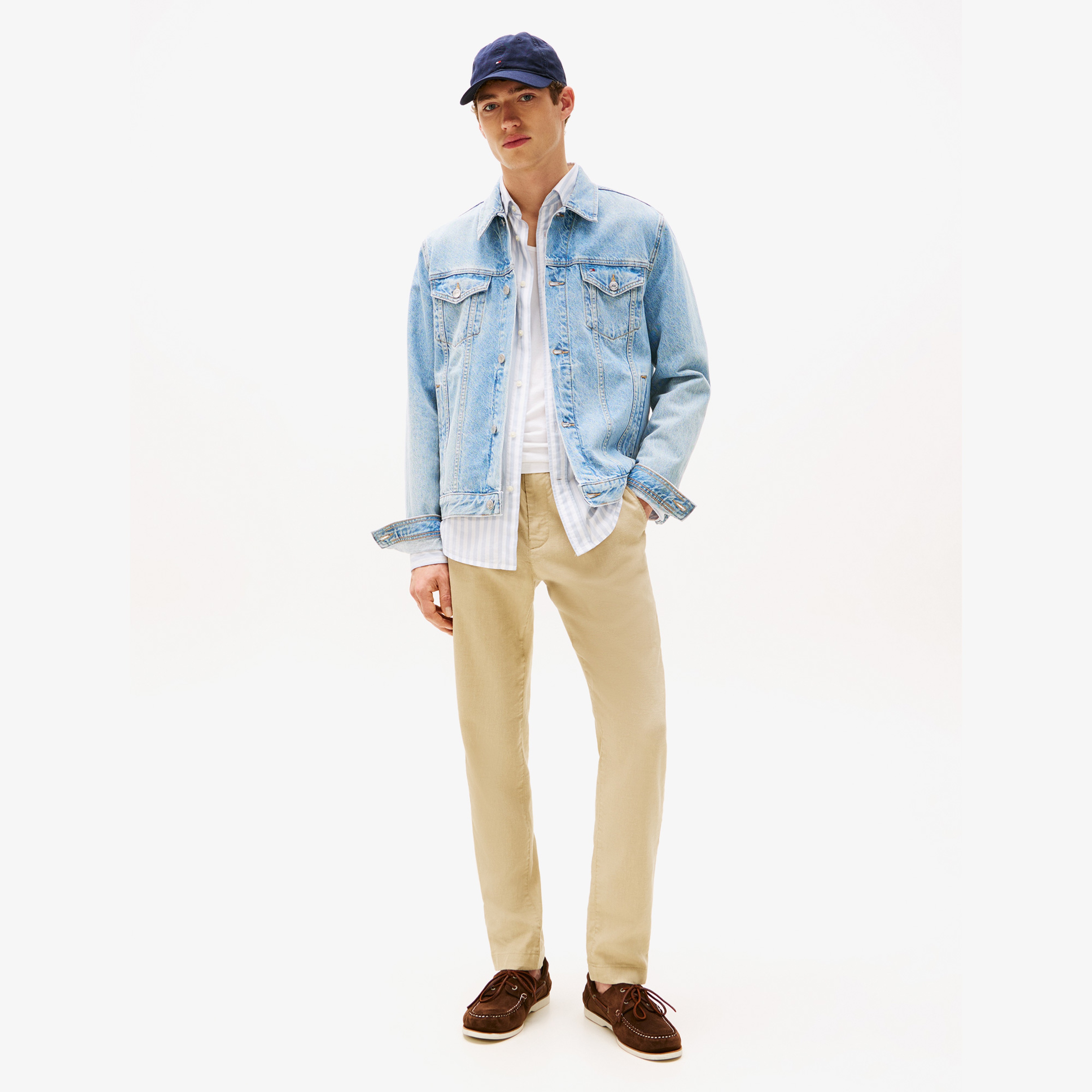 Tommy Hilfiger Harlem Sorona Linen Erkek Bej Pantolon