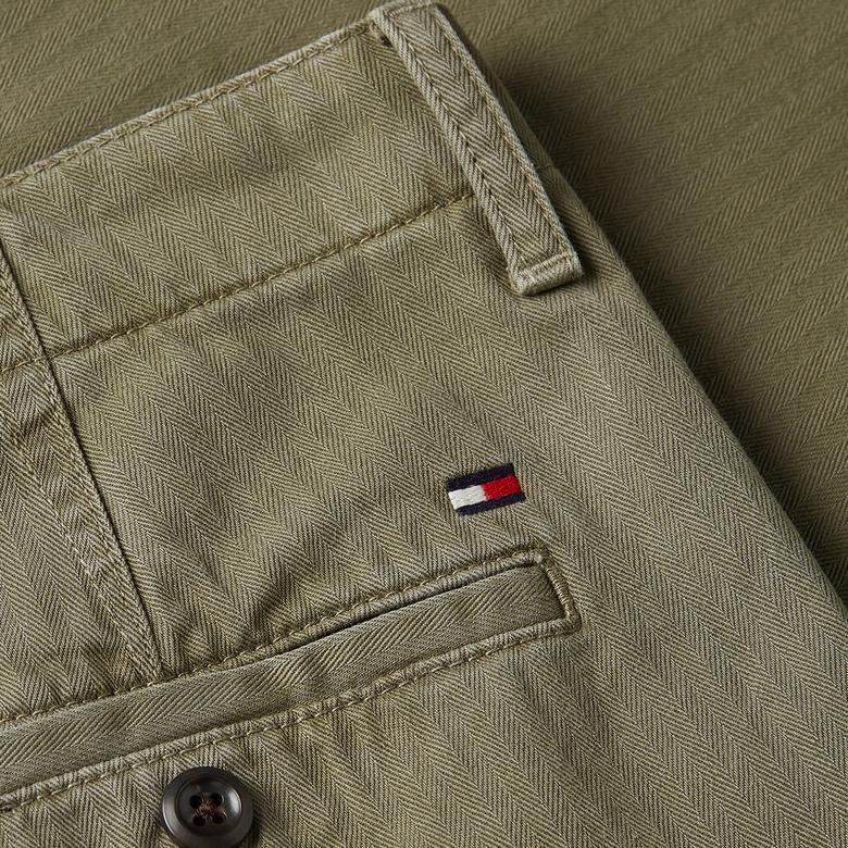 Tommy Hilfiger Murray Herringbone Chino Erkek Yeşil Pantolon