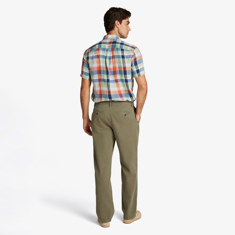 Tommy Hilfiger Murray Herringbone Chino Erkek Yeşil Pantolon