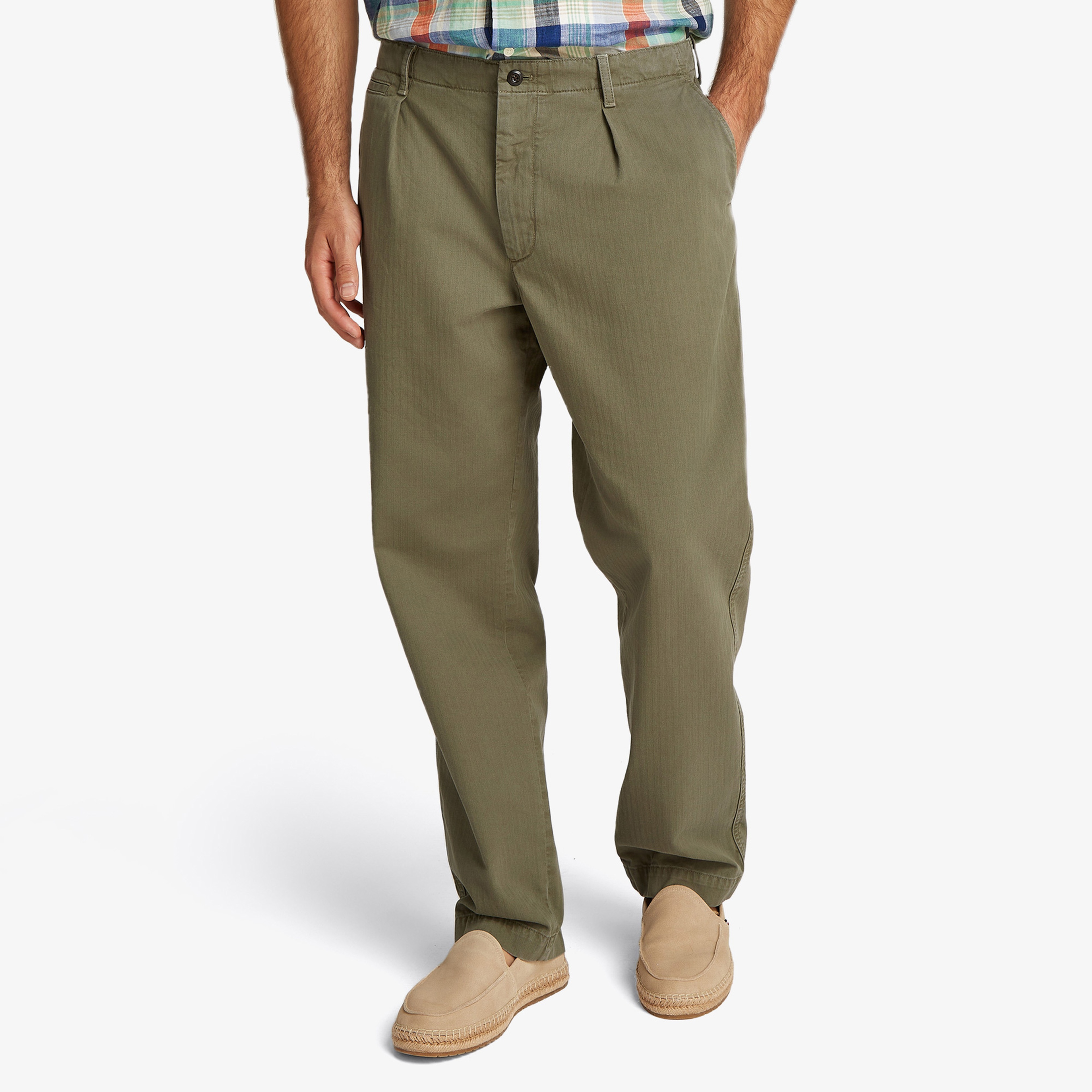 Tommy Hilfiger Murray Herringbone Chino Erkek Yeşil Pantolon