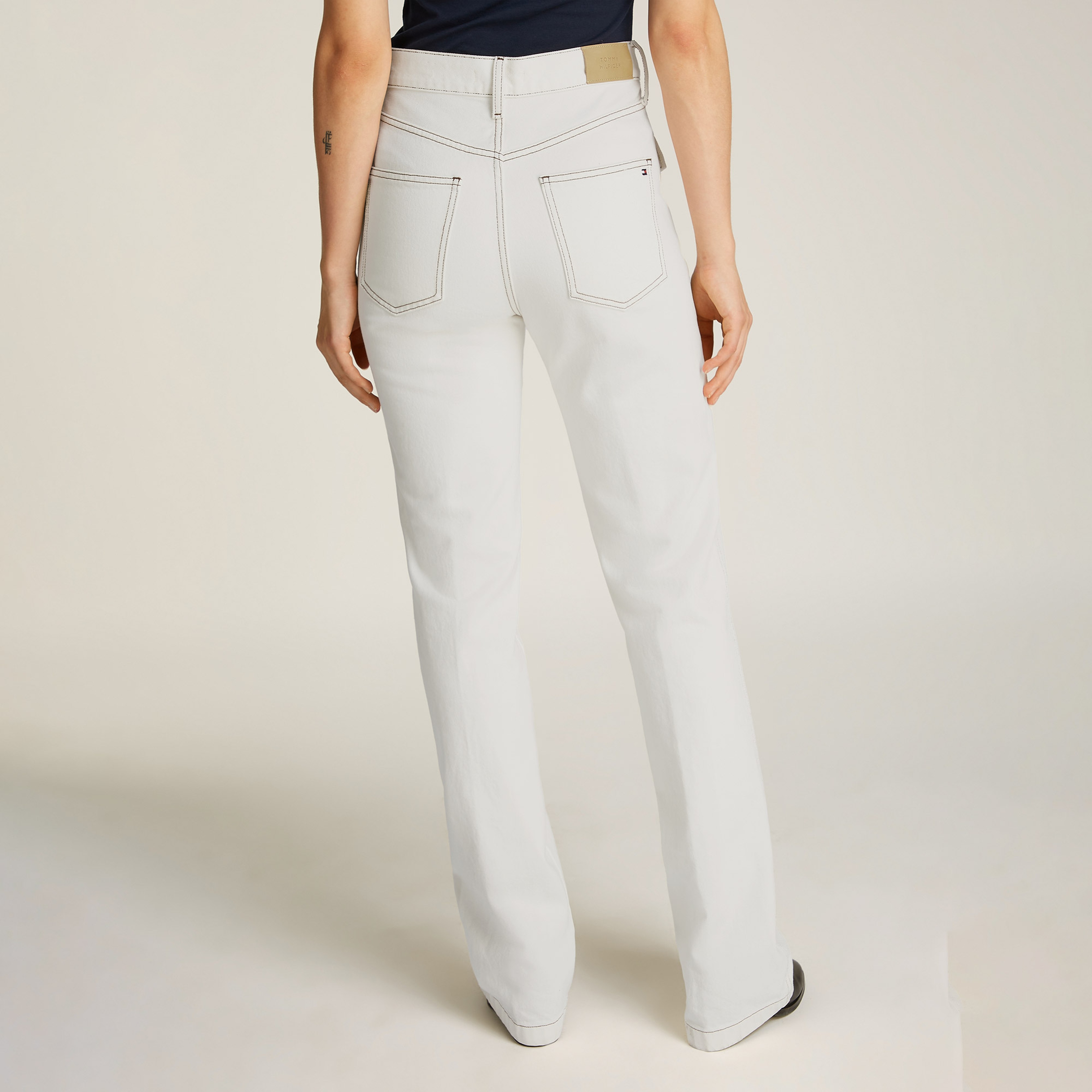Tommy Hilfiger Relaxed Bootcut Hw Clr Kadın Beyaz Jean