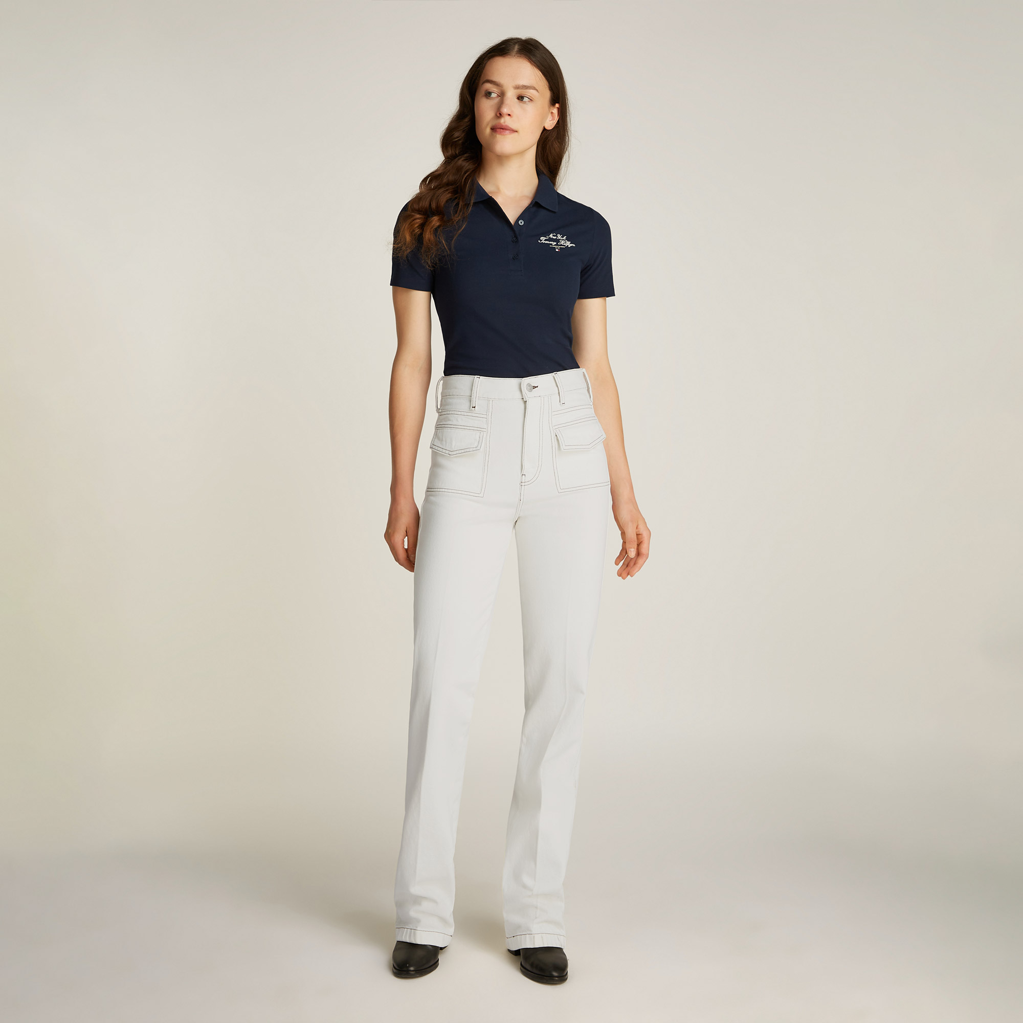 Tommy Hilfiger Relaxed Bootcut Hw Clr Kadın Beyaz Jean