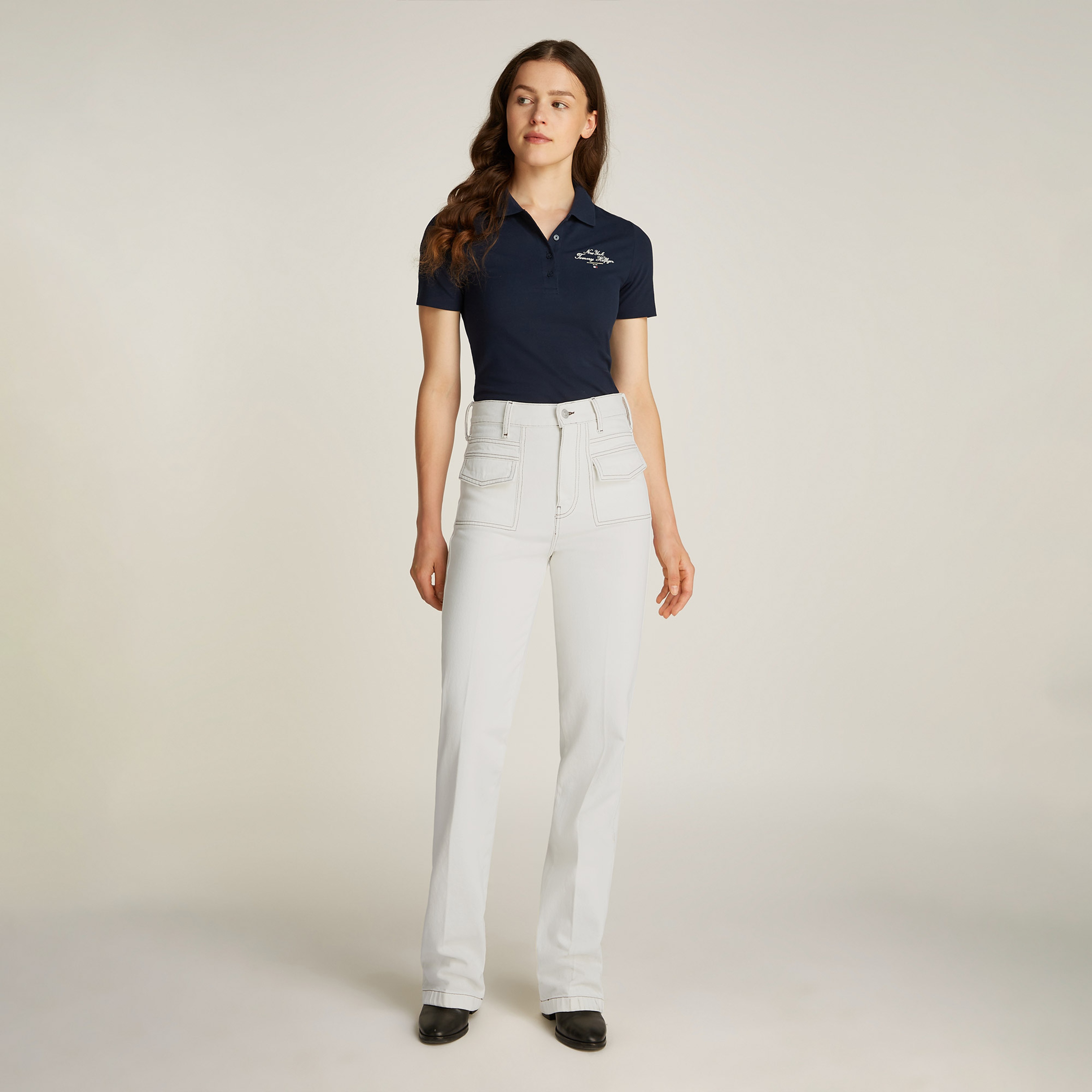 Tommy Hilfiger Relaxed Bootcut Hw Clr Kadın Beyaz Jean