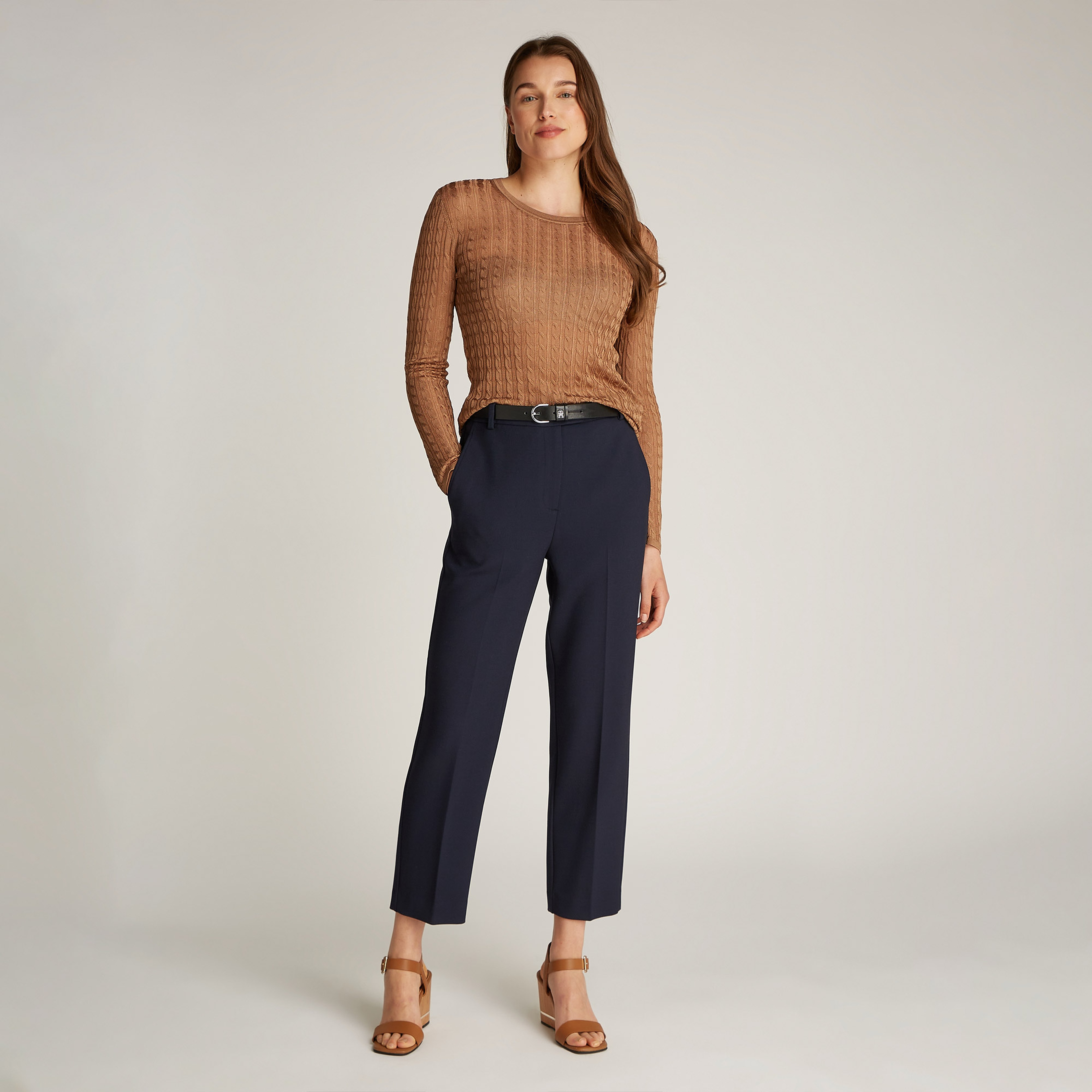 Tommy Hilfiger Punto Slim Straight Kadın Lacivert Pantolon