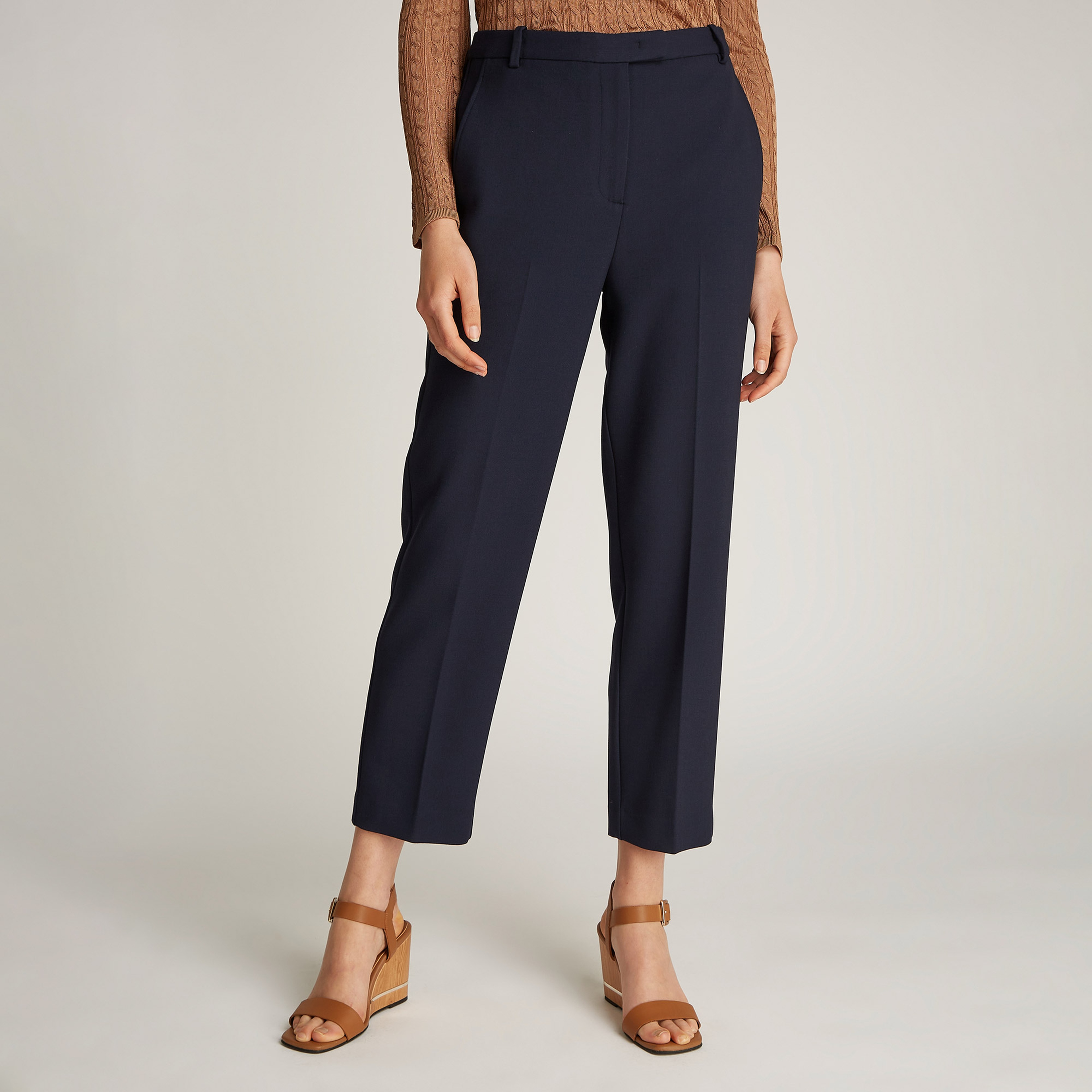 Tommy Hilfiger Punto Slim Straight Kadın Lacivert Pantolon