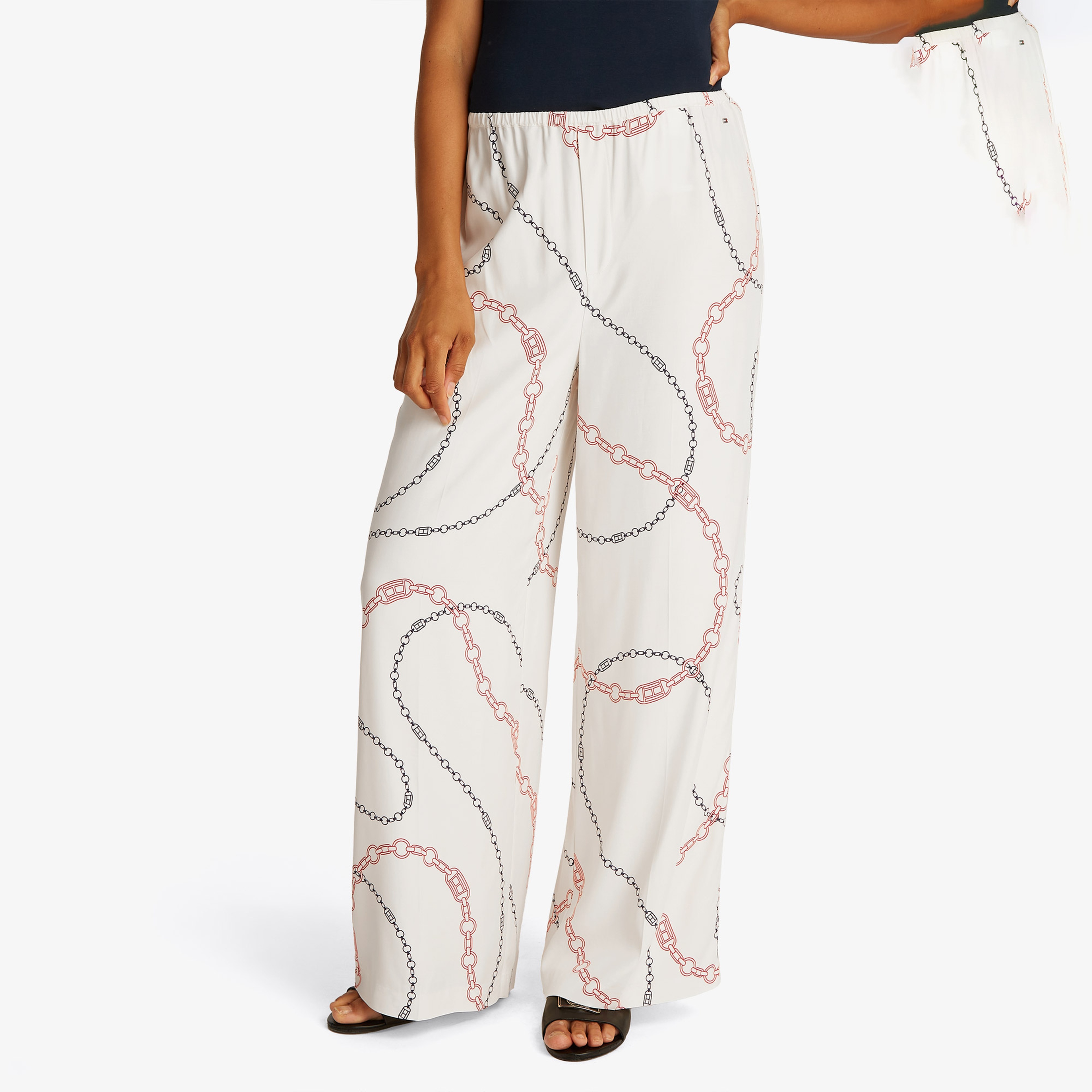 Tommy Hilfiger Soft Viscose WovenKadın Beyaz Pantolon