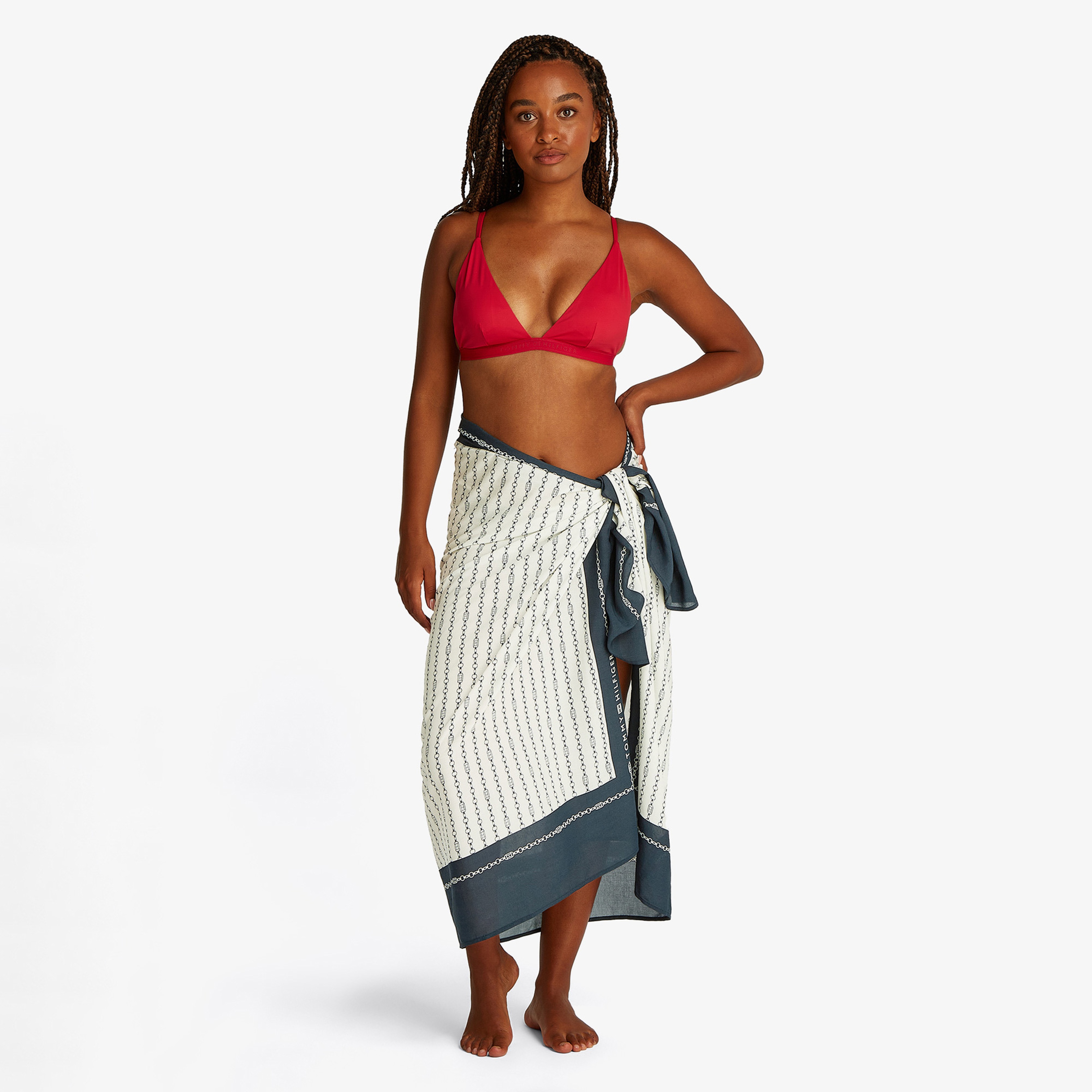 Tommy Hilfiger Pareo Kadın Beyaz Pijama