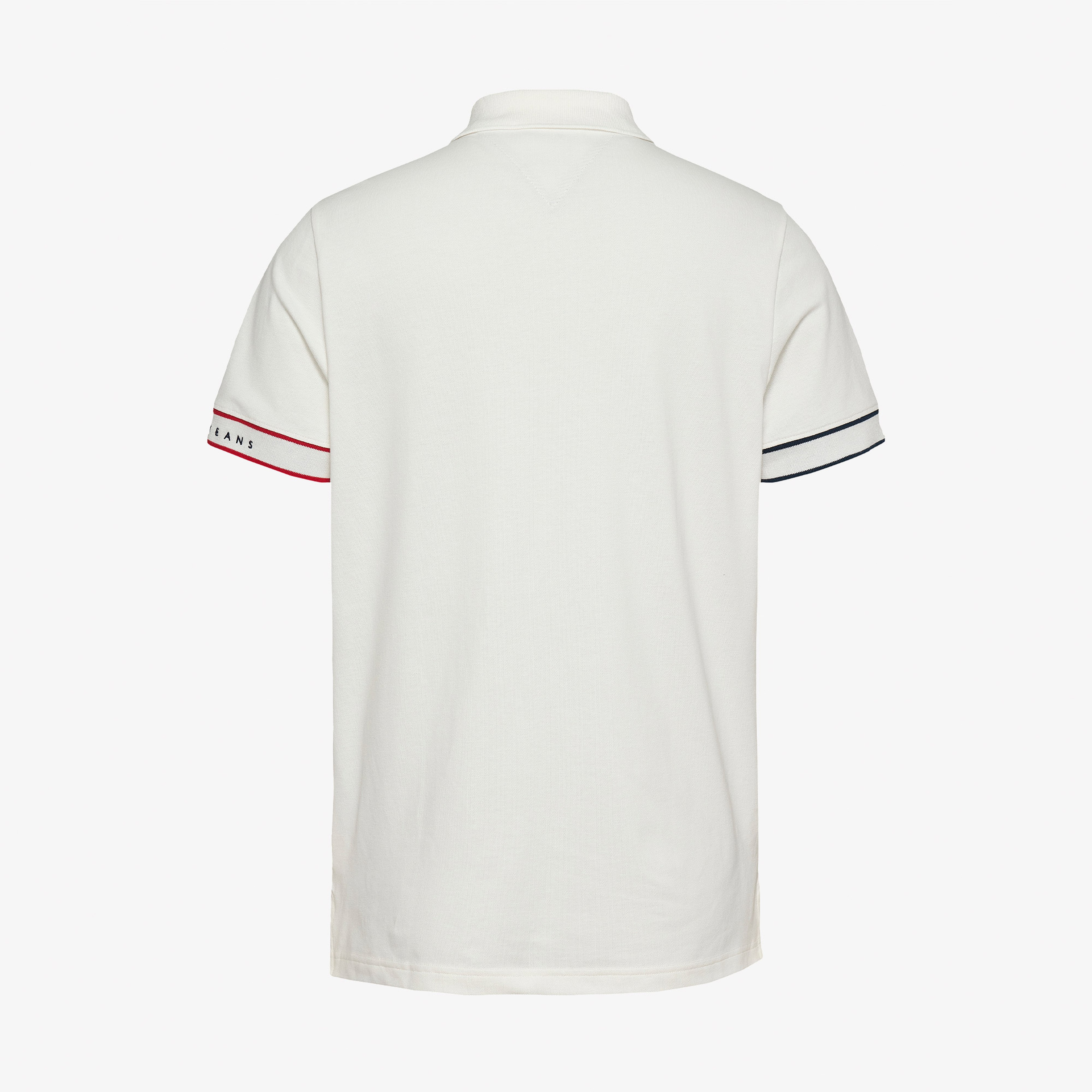 Tommy Jeans Slim Flag Cuff Ext Erkek Beyaz Polo