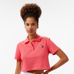 Tommy Jeans Crop Badge Kadın Pembe Polo
