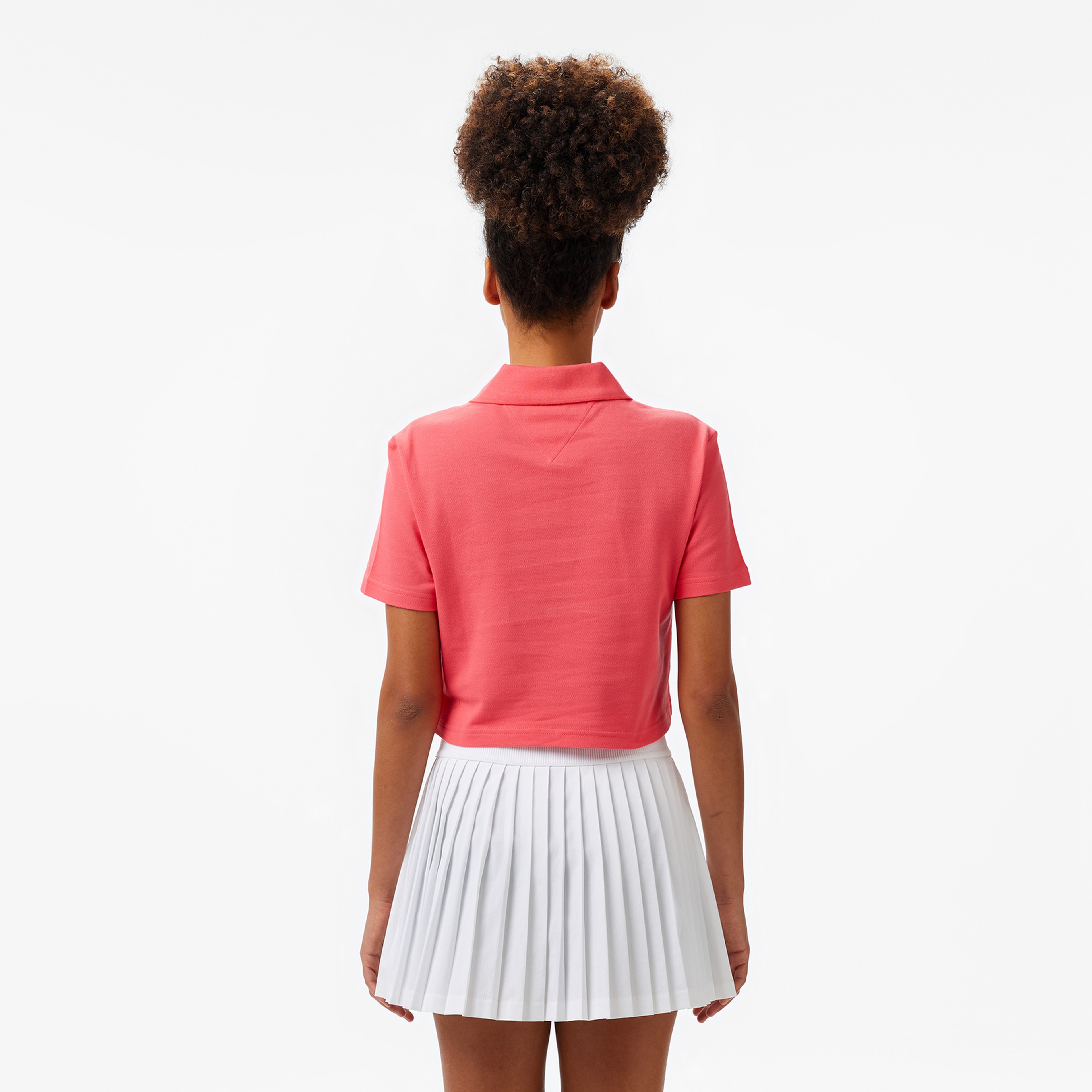 Tommy Jeans Crop Badge Kadın Pembe Polo