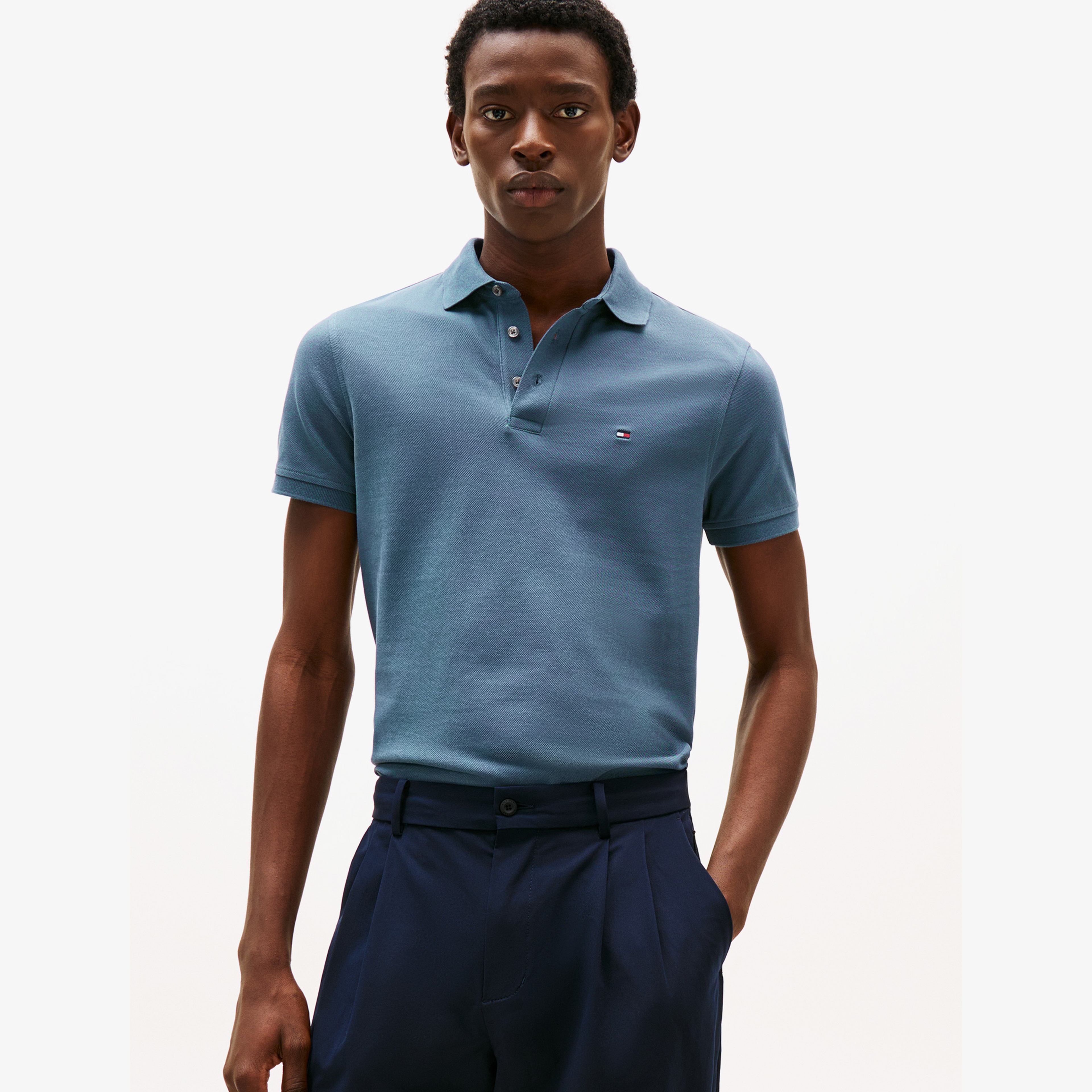 Tommy Hilfiger Erkek Mavi Polo