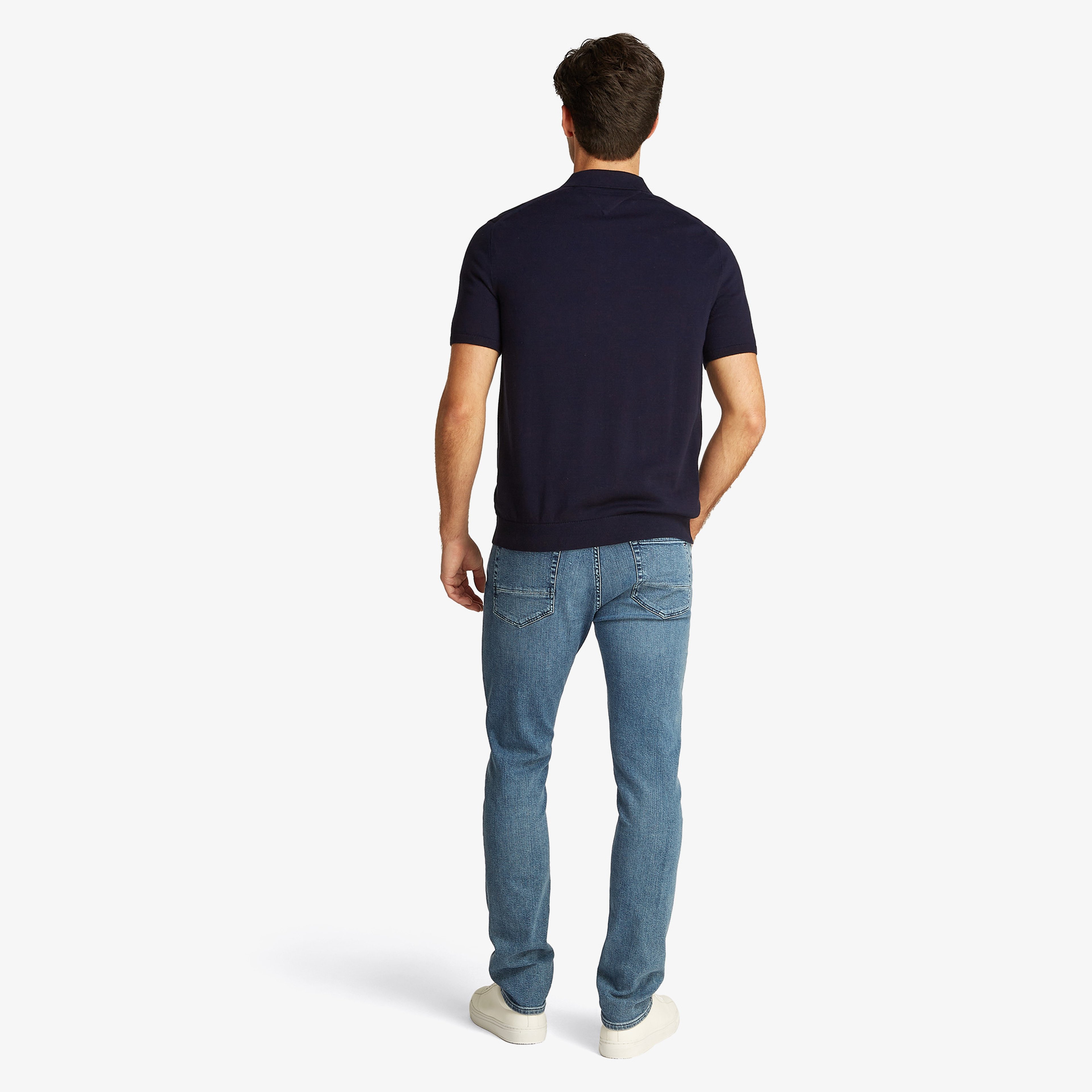 Tommy Hilfiger Essential Cotton Knitted Erkek Lacivert Polo