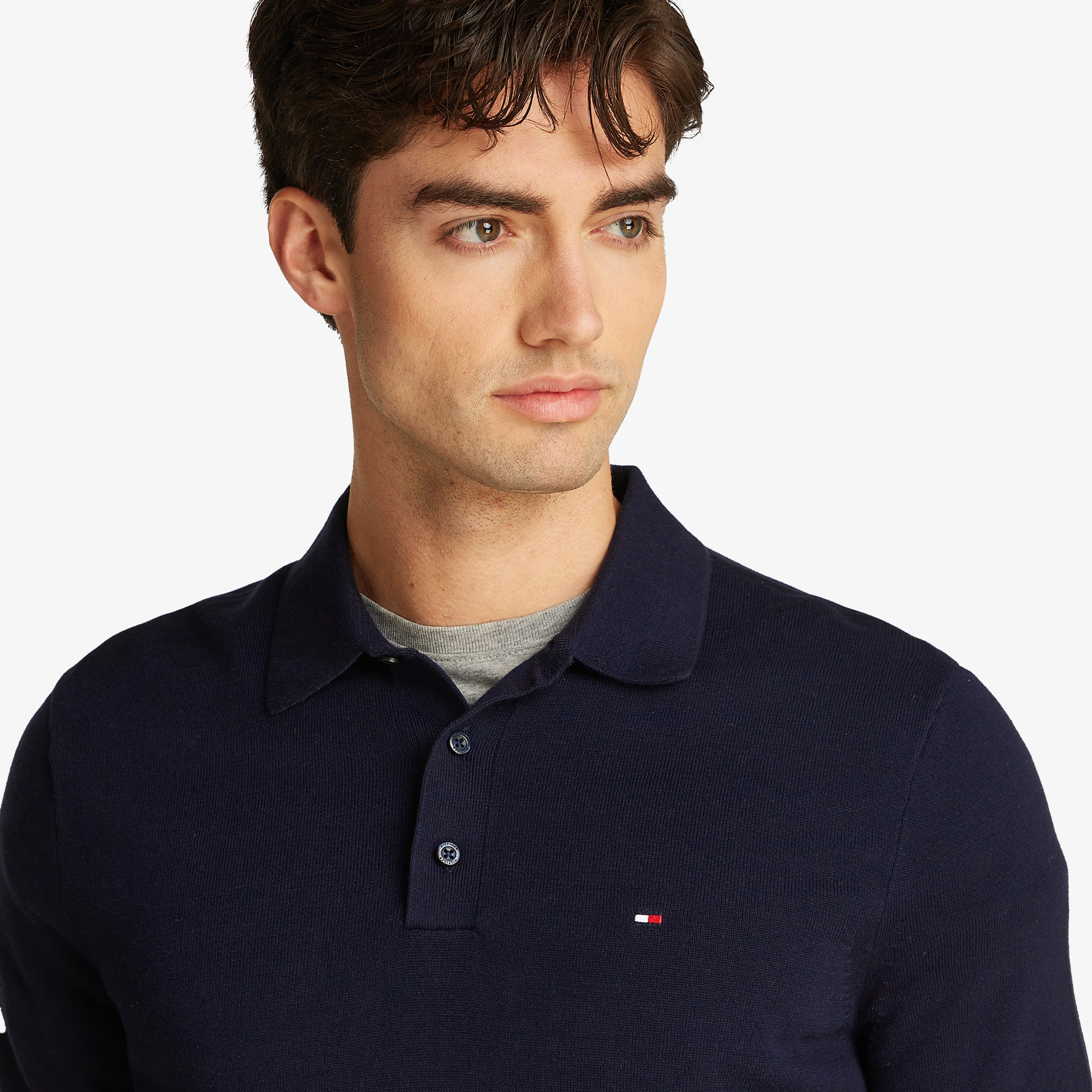 Tommy Hilfiger Essential Cotton Knitted Erkek Lacivert Polo