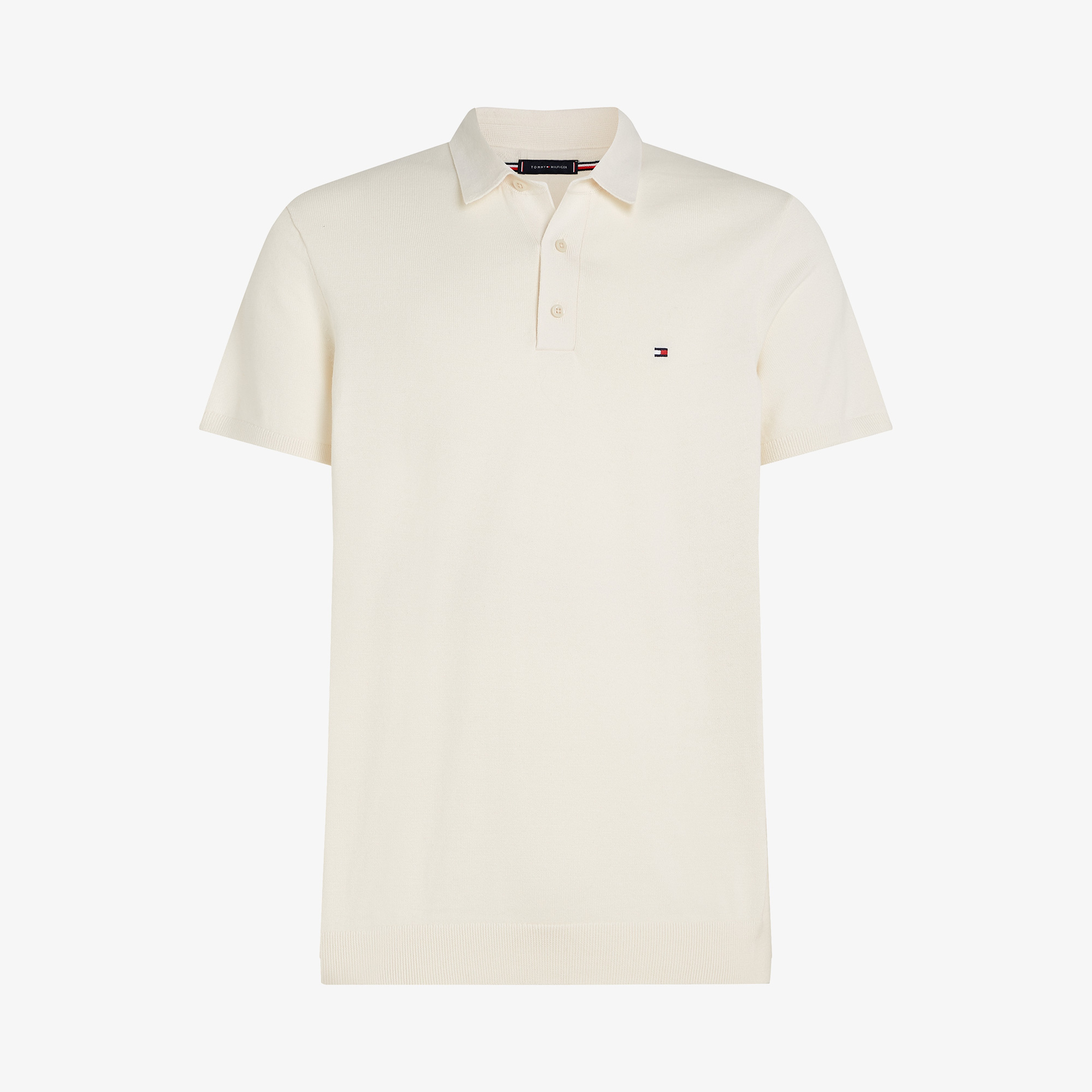 Tommy Hilfiger Essential Cotton Knitted Erkek Beyaz Polo