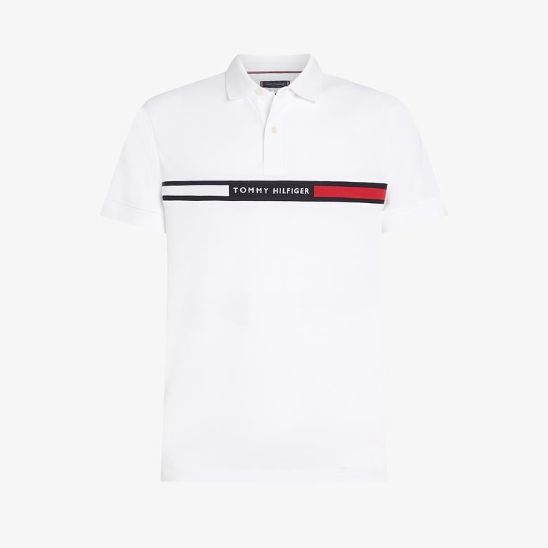 Tommy Hilfiger Chest Insert Reg Erkek Beyaz Polo