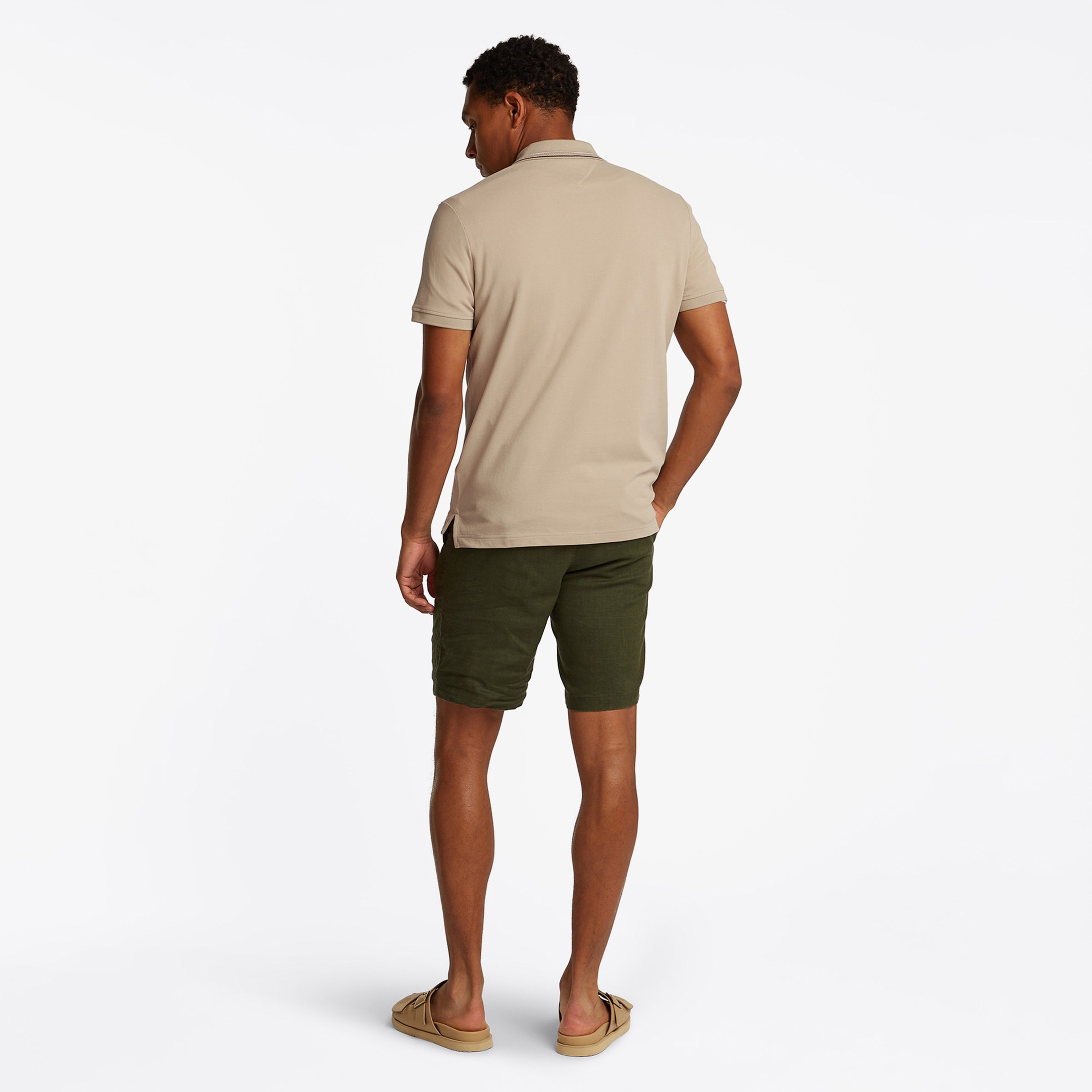 Tommy Hilfiger Placket Interest Reg Erkek Haki Polo