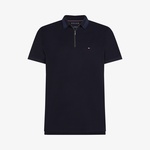 Tommy Hilfiger Mercerised Pique Zip Reg Erkek Mavi Polo