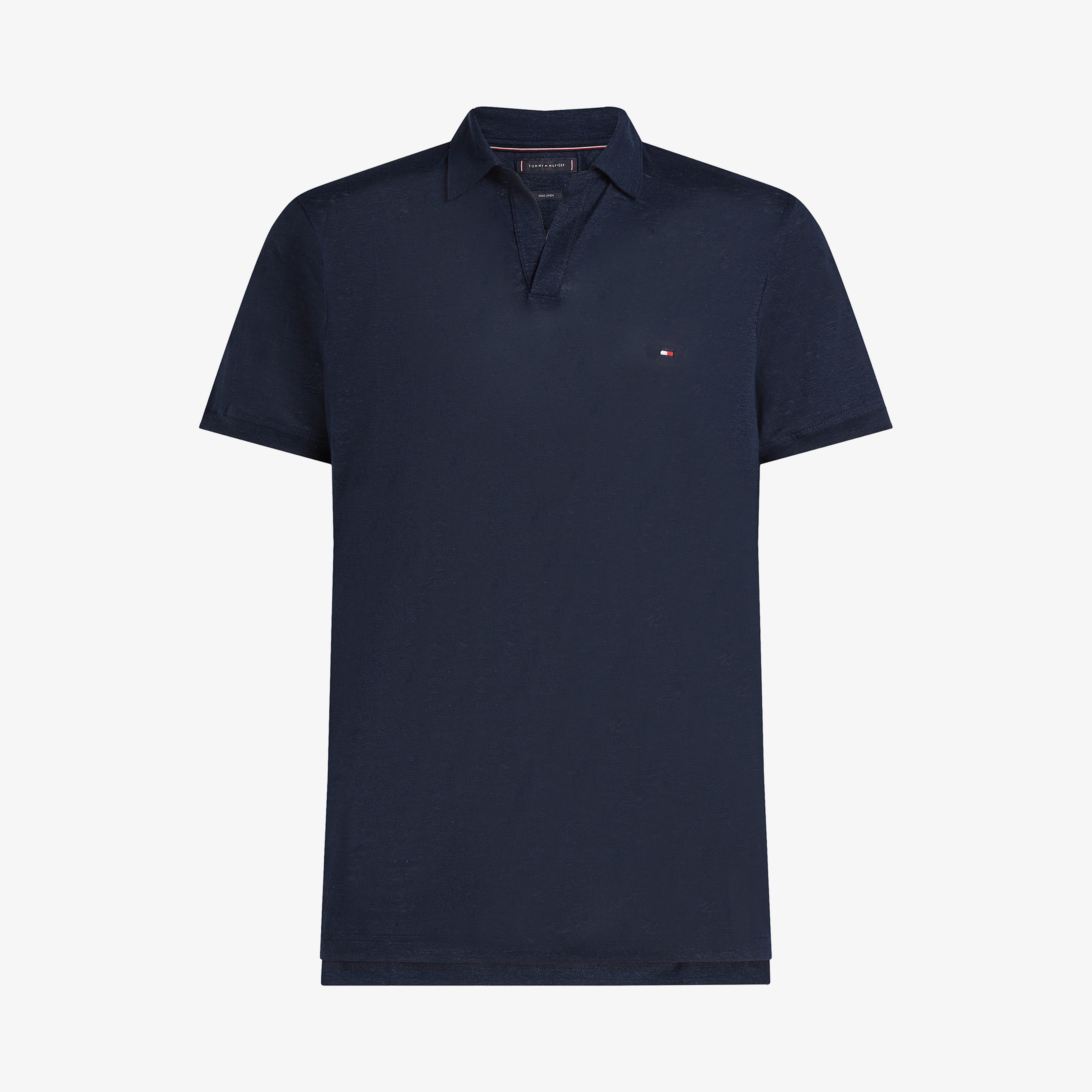 Tommy Hilfiger Pure Linen Reg Erkek Lacivert Polo