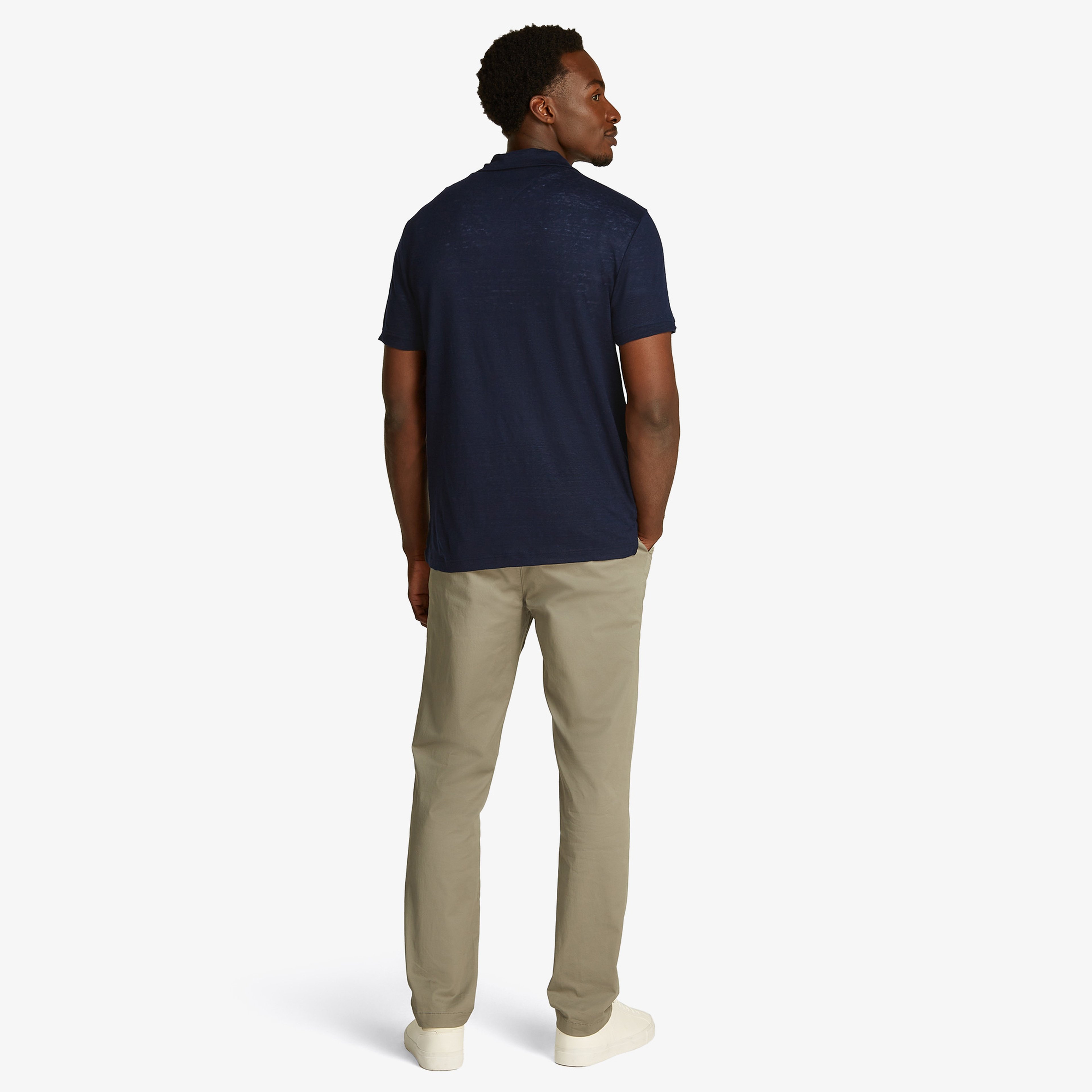 Tommy Hilfiger Pure Linen Reg Erkek Lacivert Polo