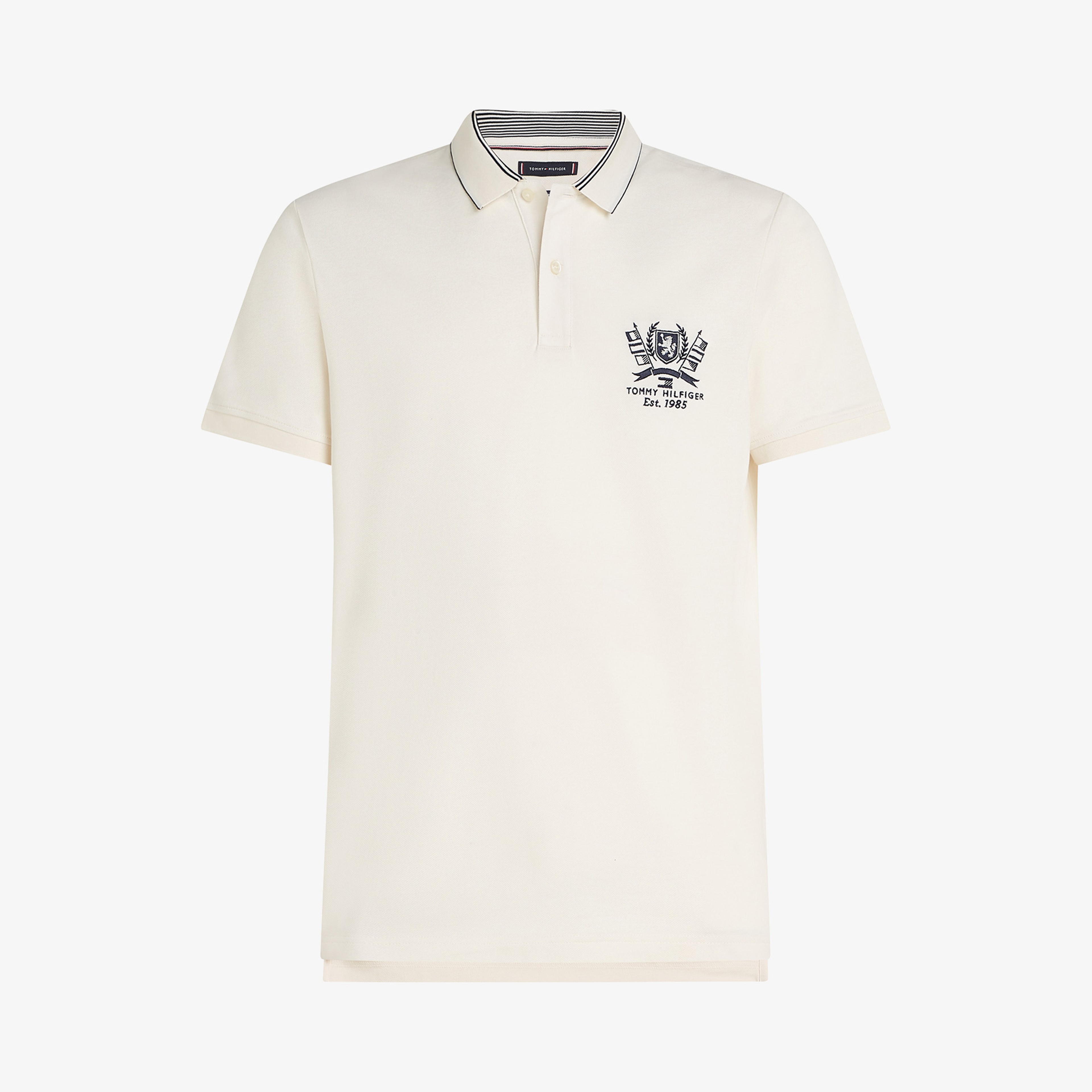 Tommy Hilfiger Icon Regular Erkek Krem Rengi Polo