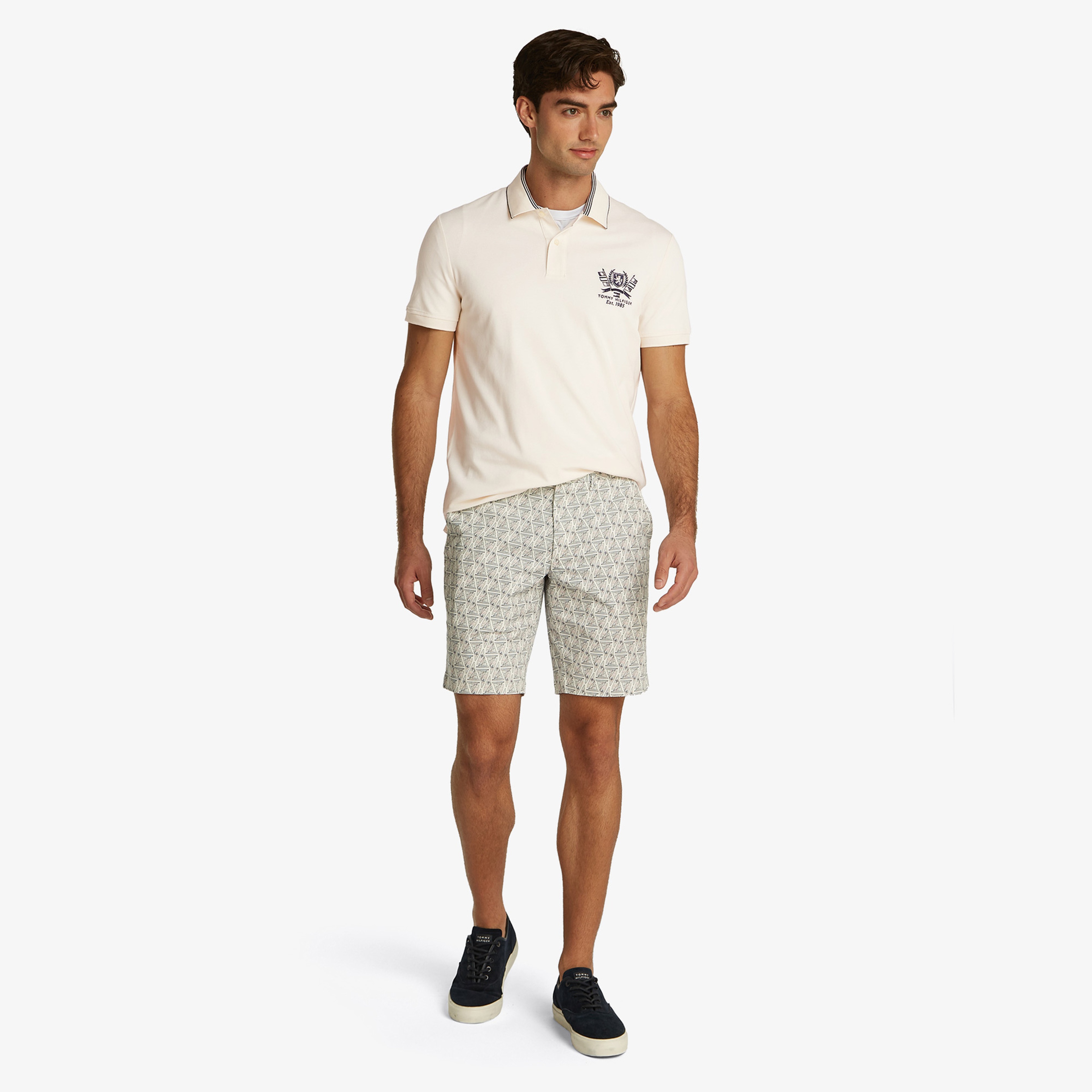 Tommy Hilfiger Icon Regular Erkek Krem Rengi Polo