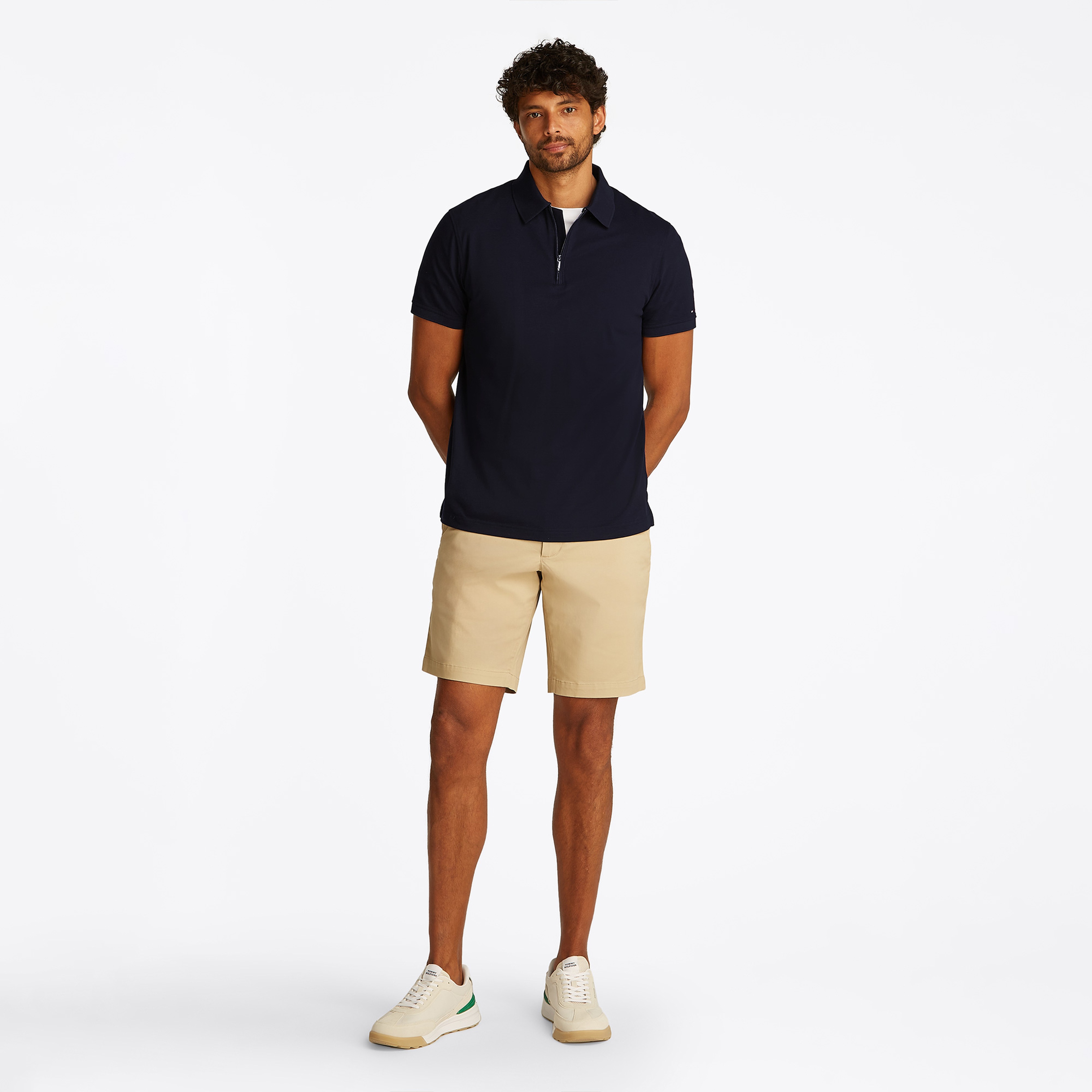 Tommy Hilfiger Dc Performance Zip Erkek Mavi Polo