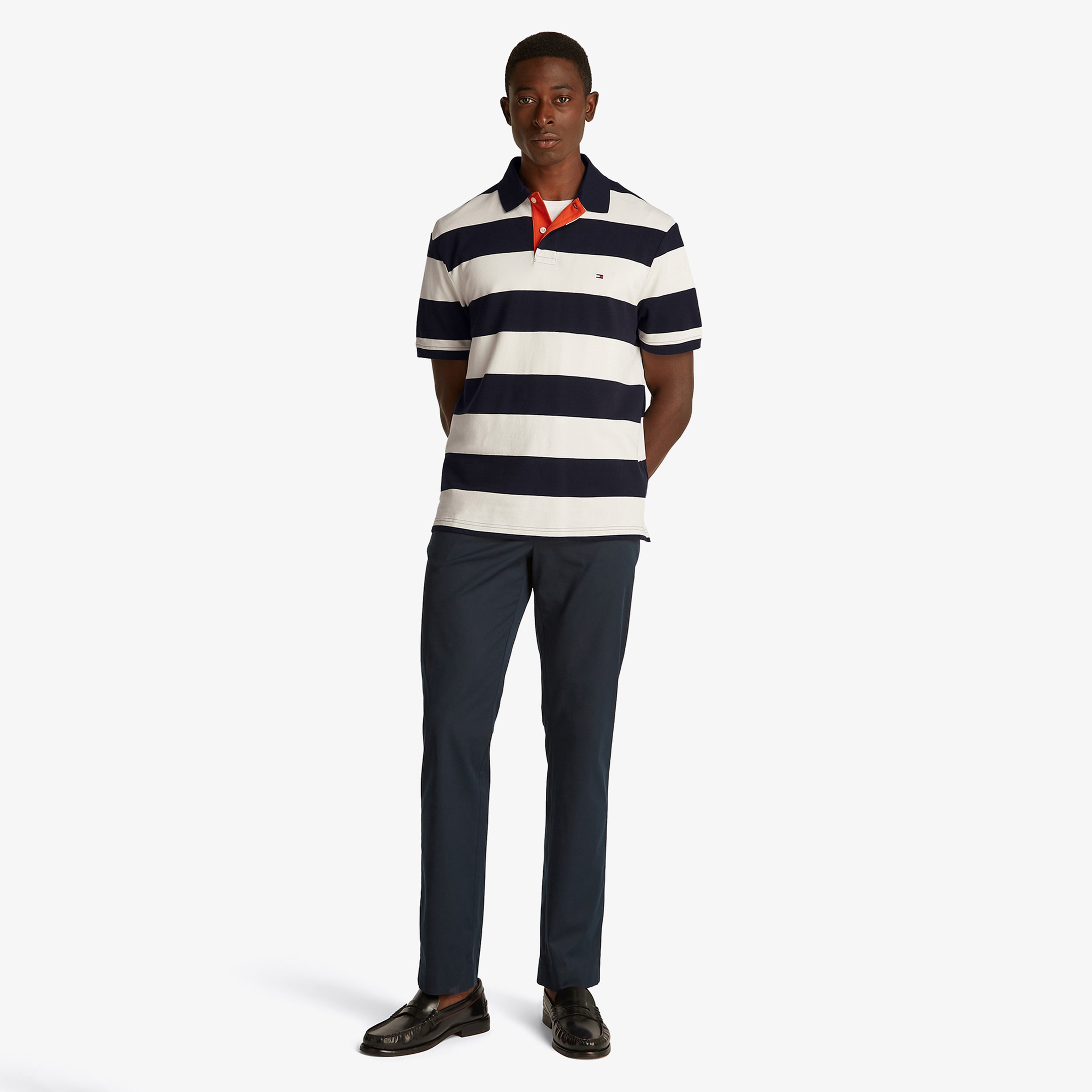 Tommy Hilfiger Blocking Contrast Placket Erkek Lacivert Polo