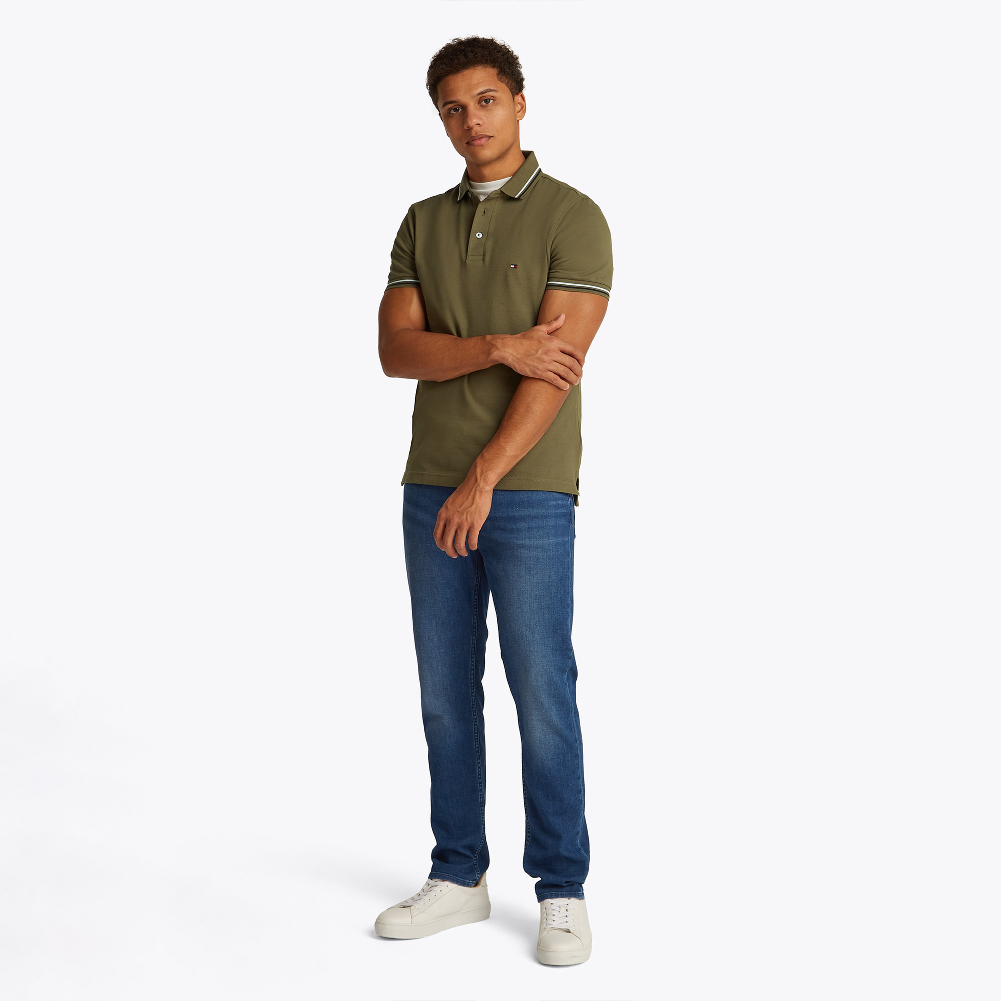 Tommy Hilfiger Erkek Haki Polo