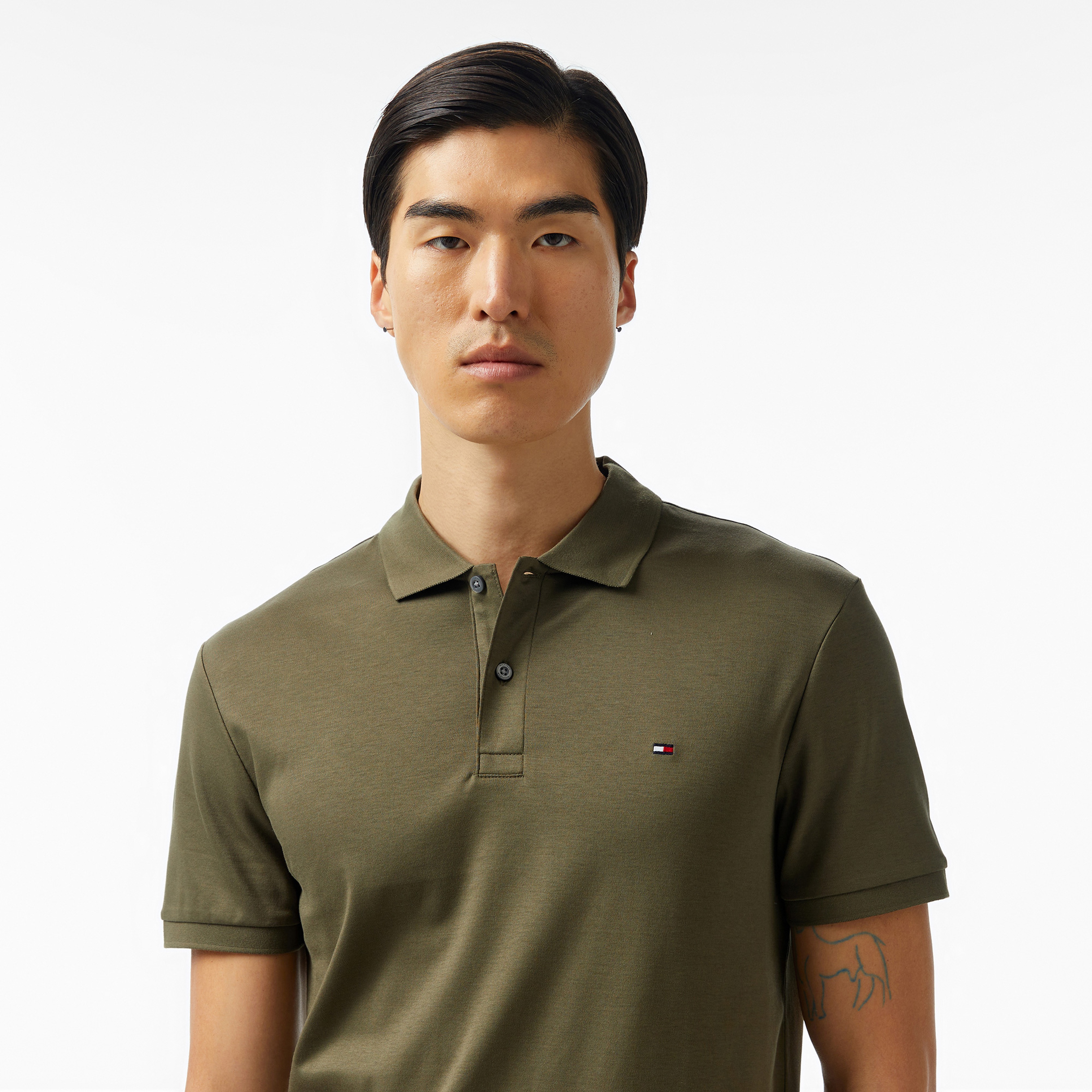 Tommy Hilfiger Erkek Haki Polo