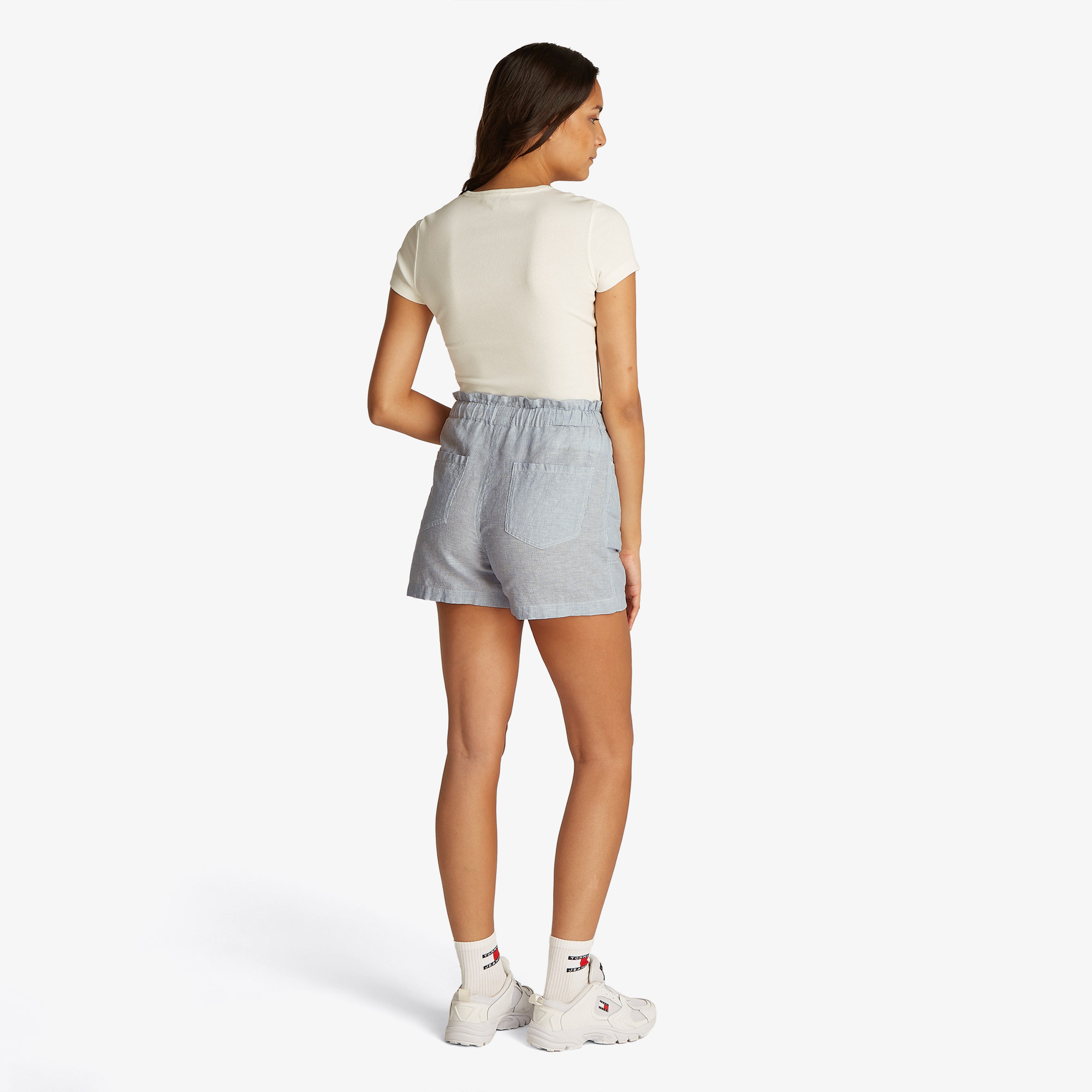 Tommy Jeans Cotton Linen Kadın Lacivert Şort