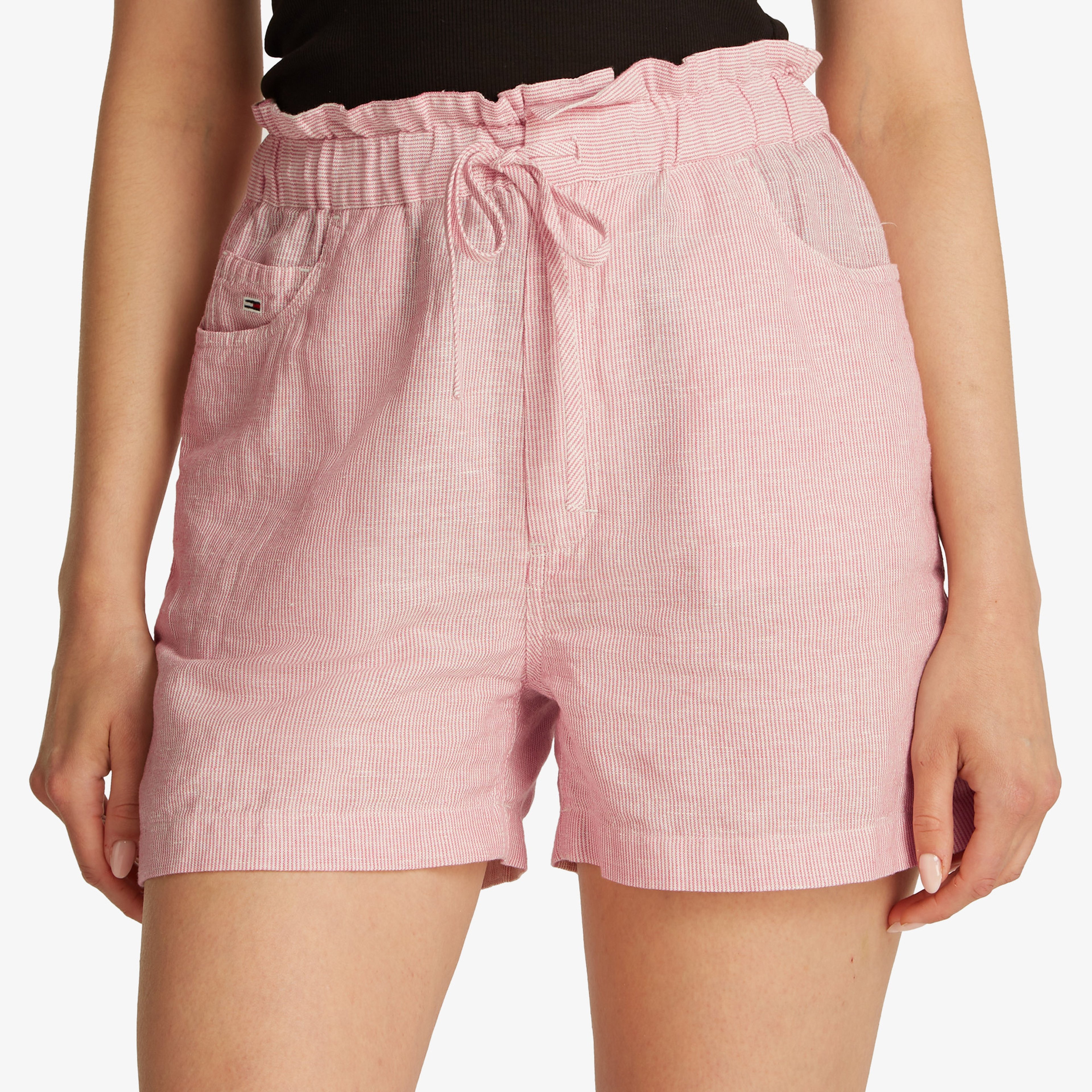 Tommy Jeans Cotton Linen Kadın Pembe Şort