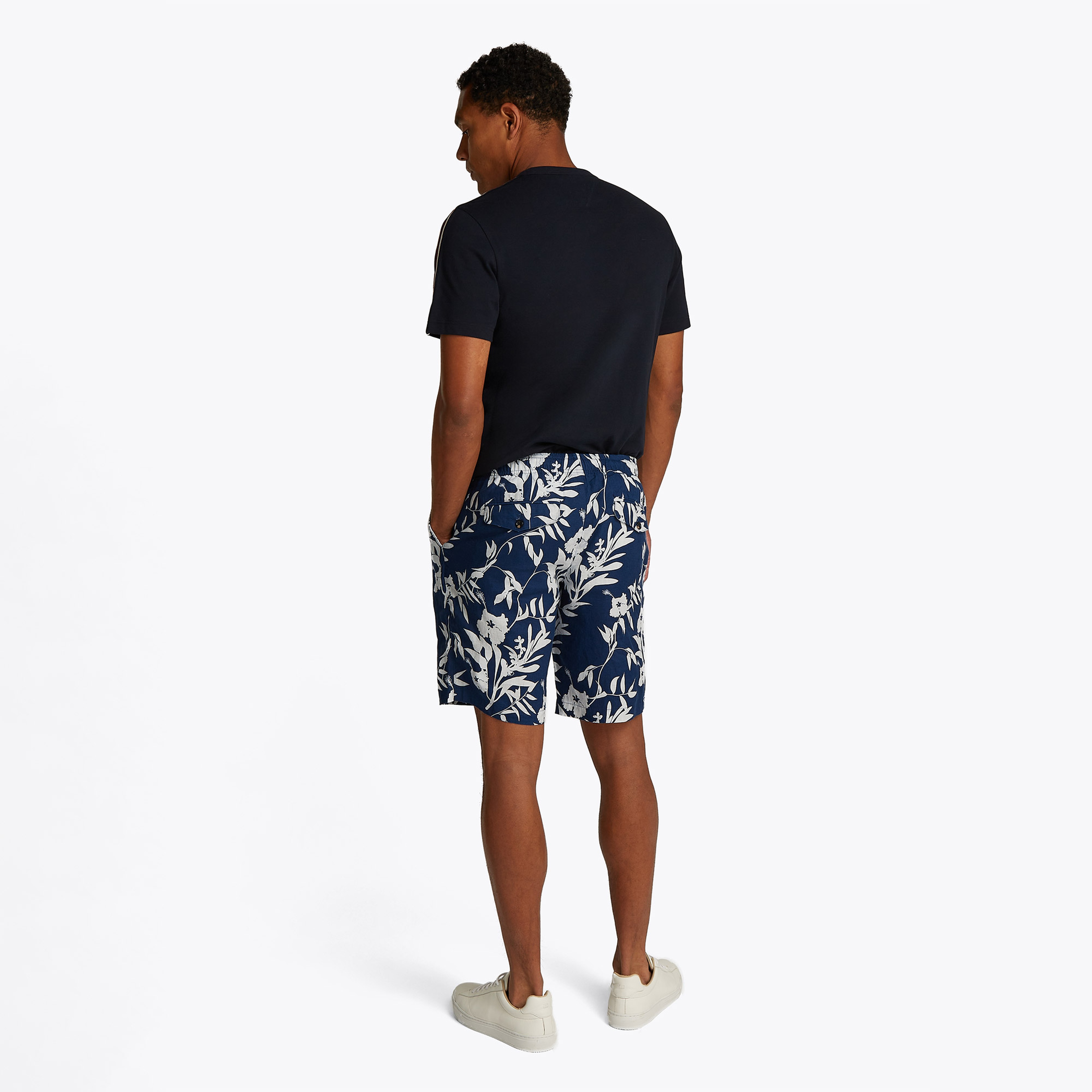 Tommy Hilfiger Harlem Po Linen Print Erkek Mavi Şort