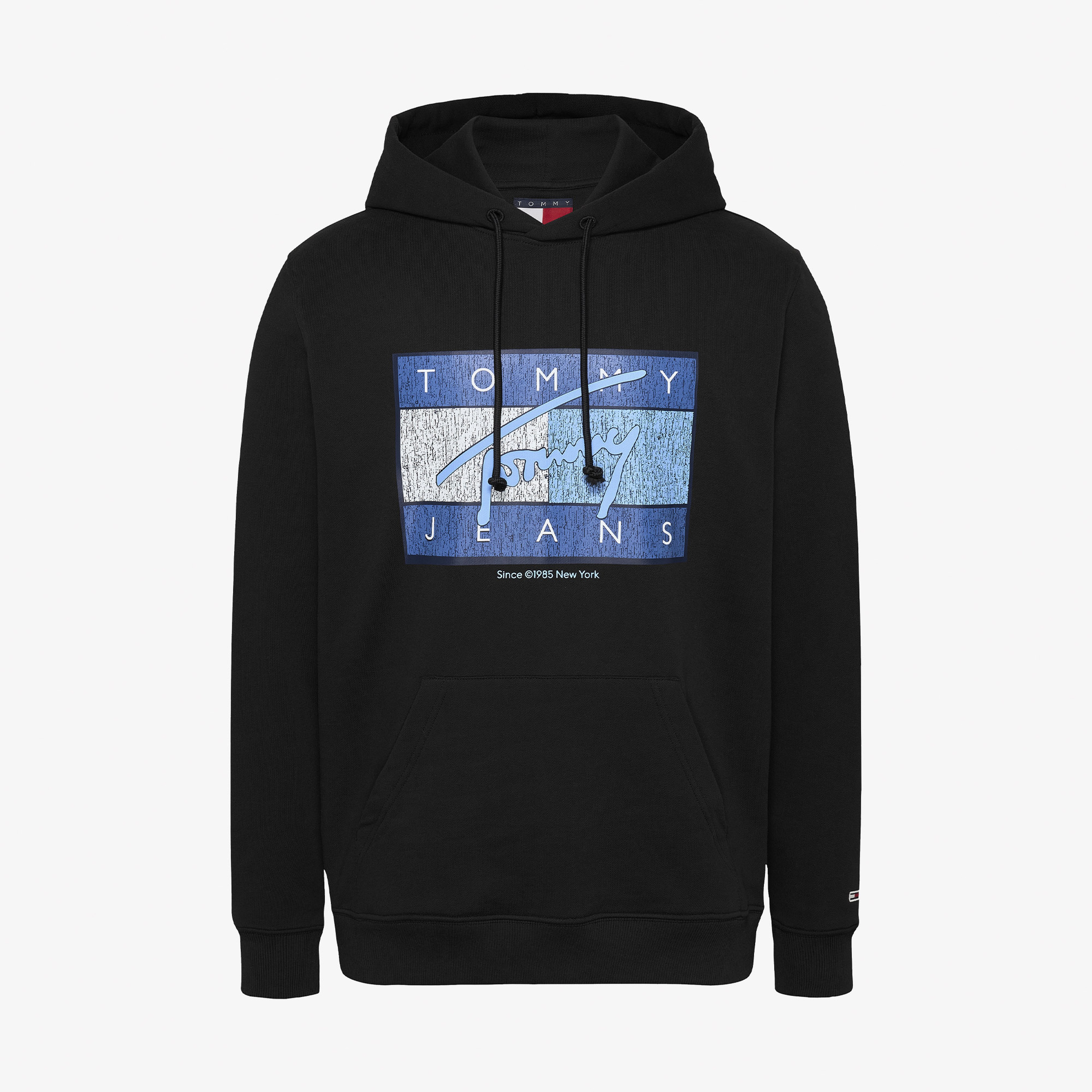 Tommy Jeans Reg Dna Flag Twist Hood Ext Erkek Siyah Sweatshirt