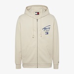 Tommy Jeans Reg Sig Twist Zipthru Ext Erkek Bej Sweatshirt