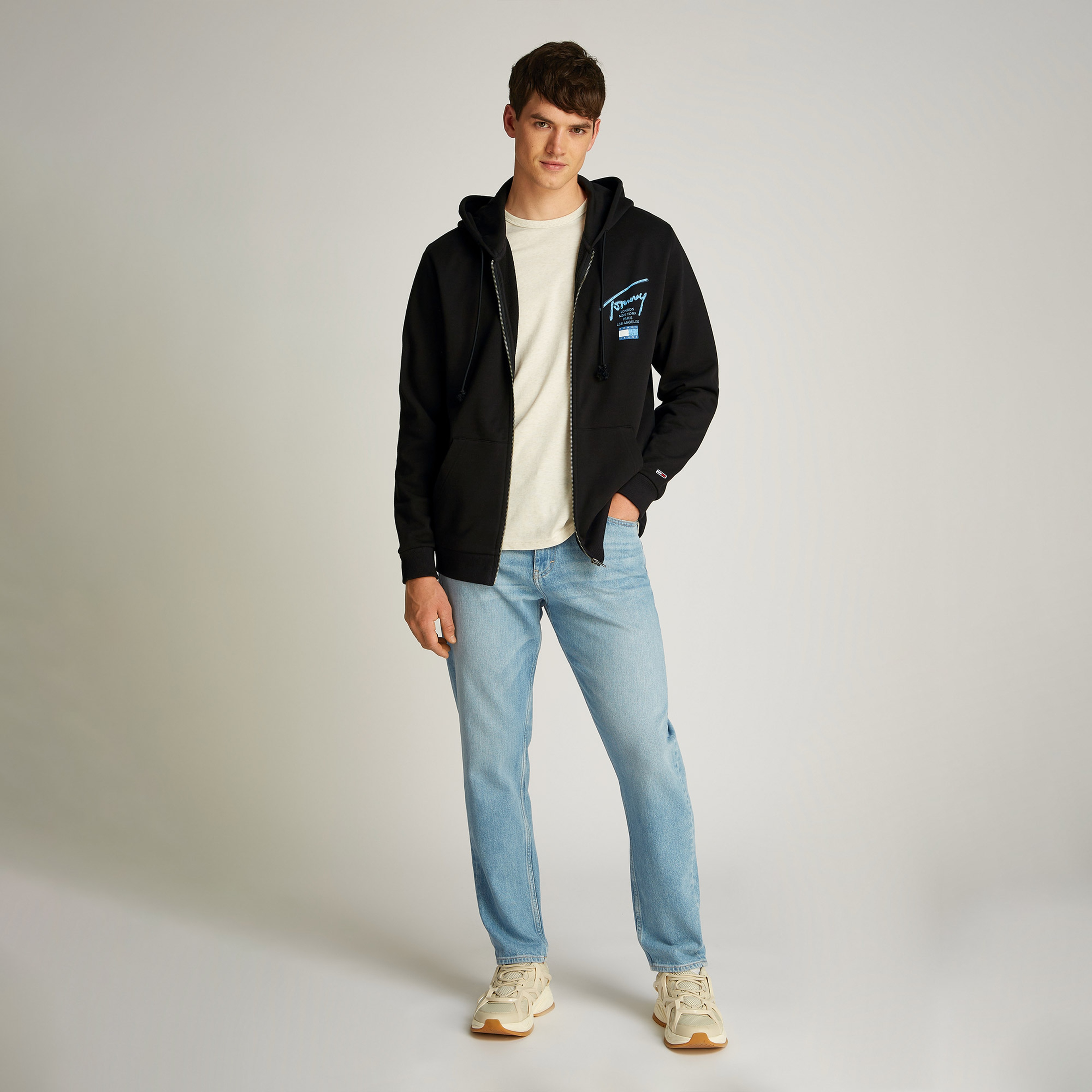 Tommy Jeans Reg Sig Twist Zipthru Ext Erkek Siyah Sweatshirt