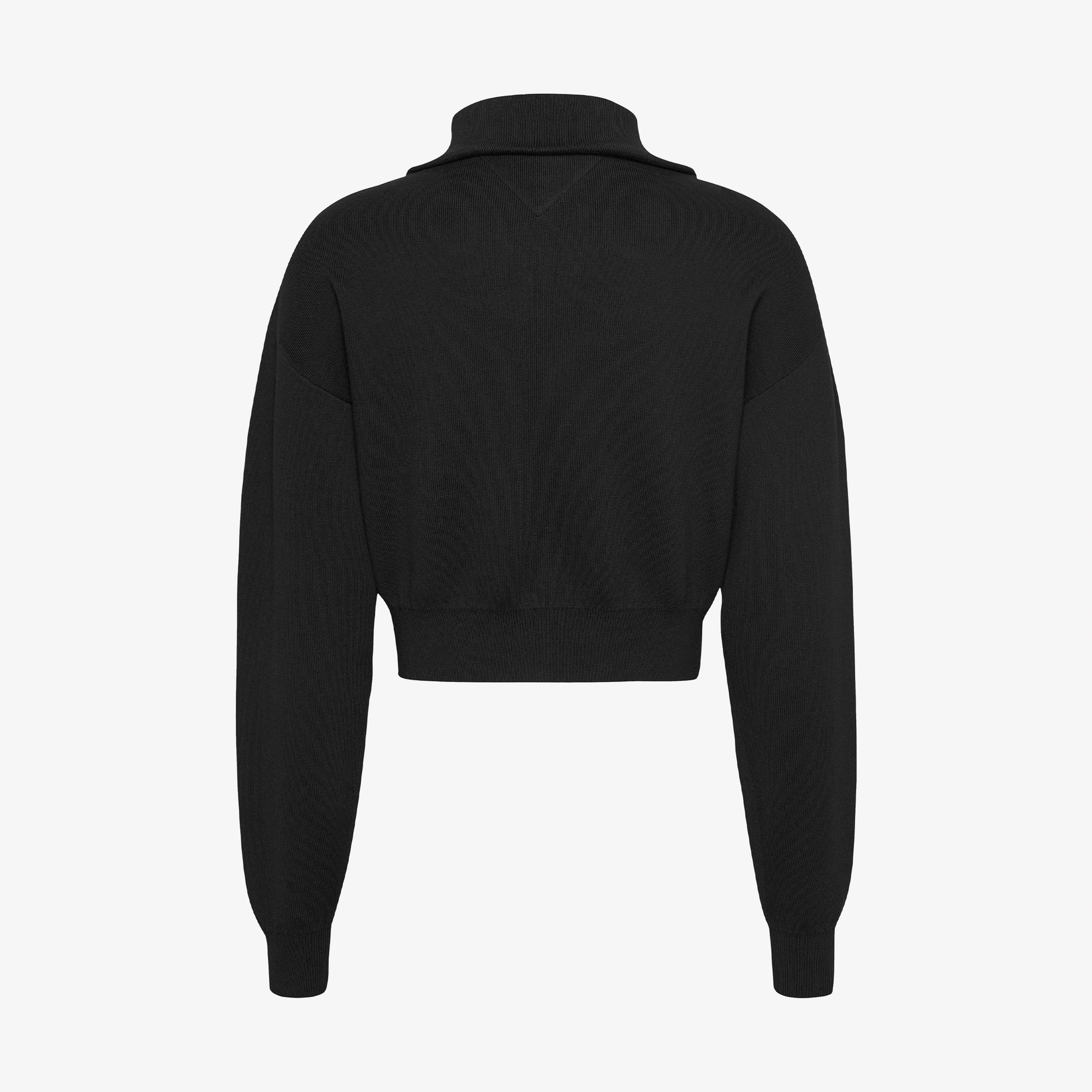 Tommy Jeans Crp Badge Zip Thru Cardigan Kadın Siyah Kazak