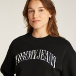 Tommy Jeans Relax Floral Varsity Crew Kadın Siyah Sweatshirt