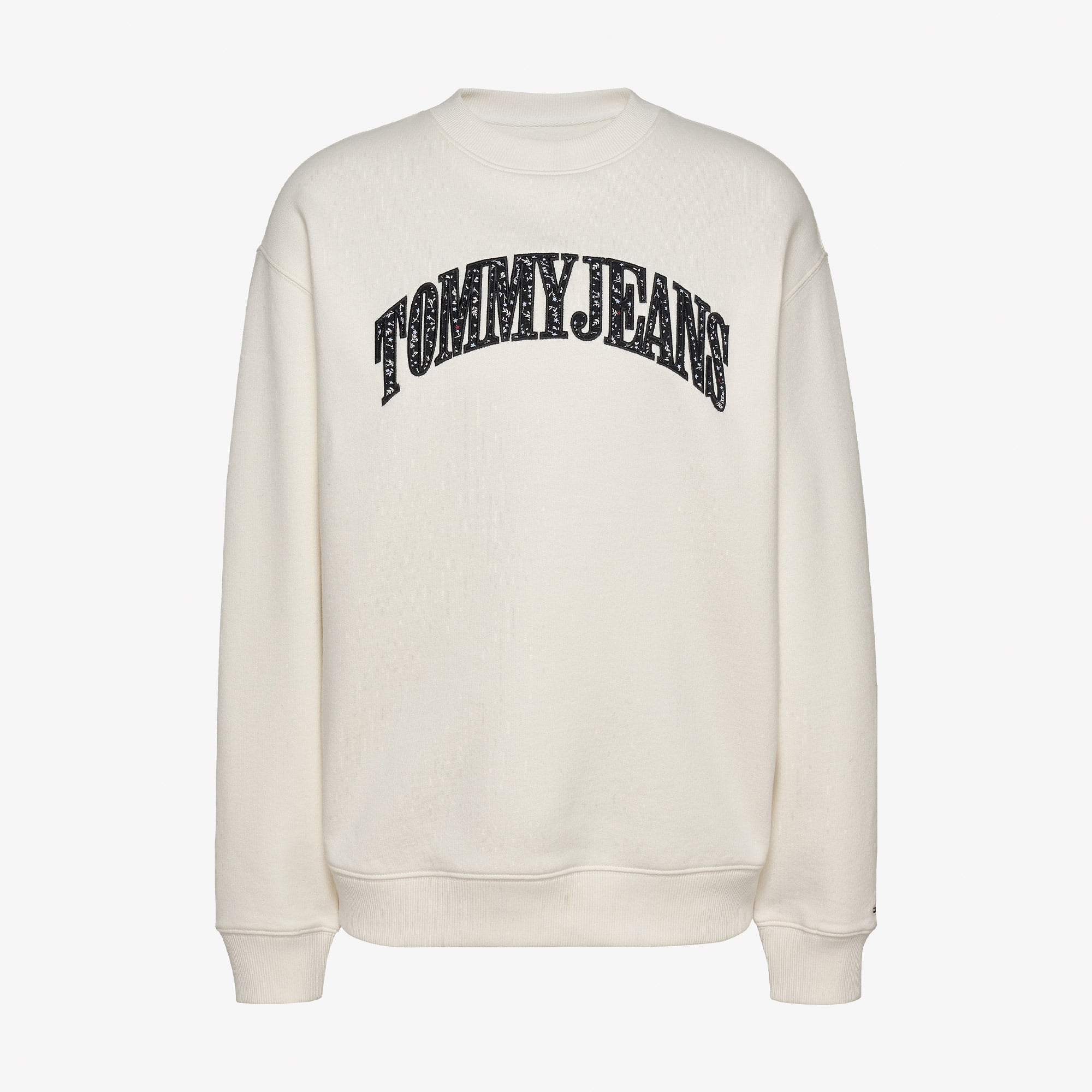 Tommy Jeans Relax Floral Varsity Crew Kadın Beyaz Sweatshirt