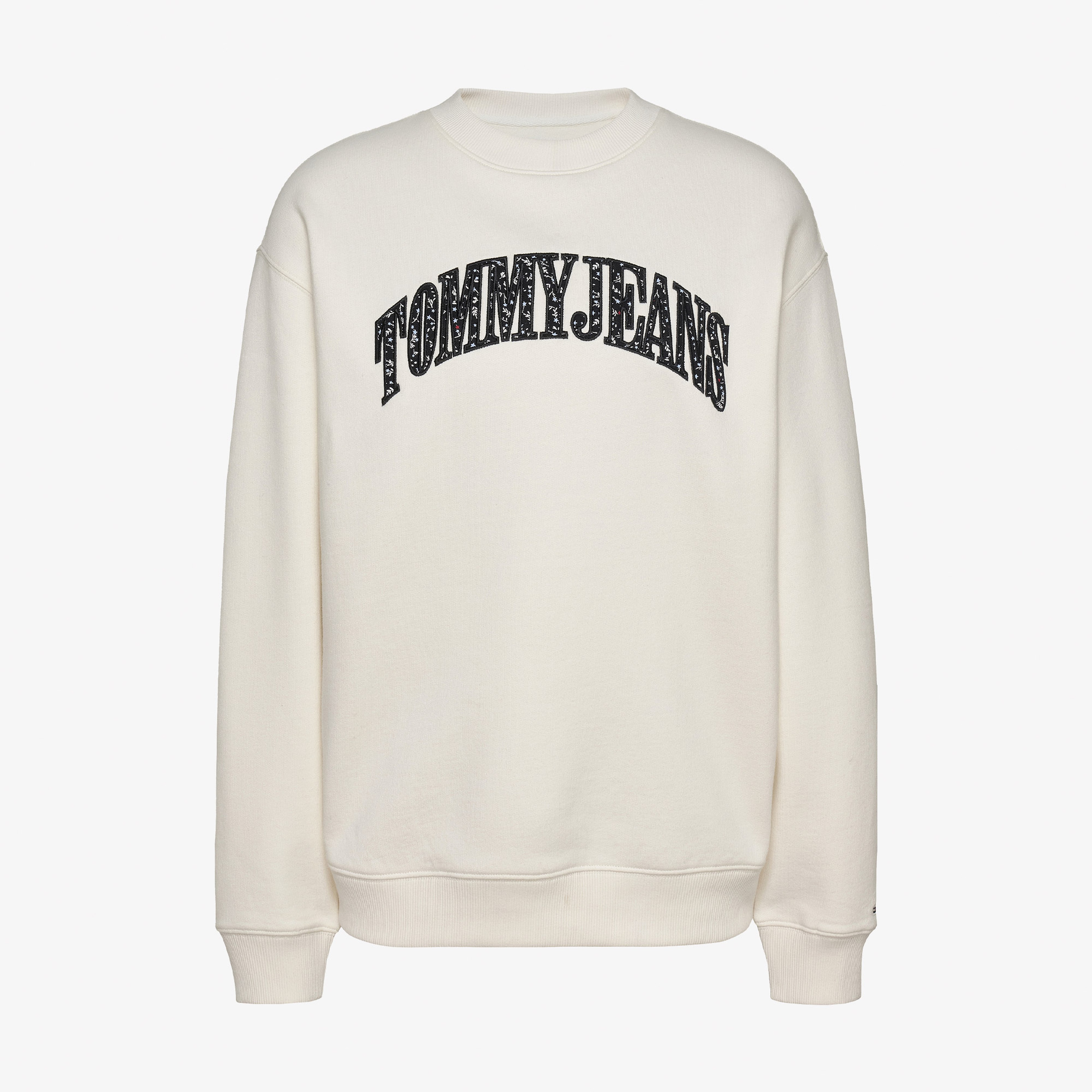 Tommy Jeans Relax Floral Varsity Crew Kadın Beyaz Sweatshirt