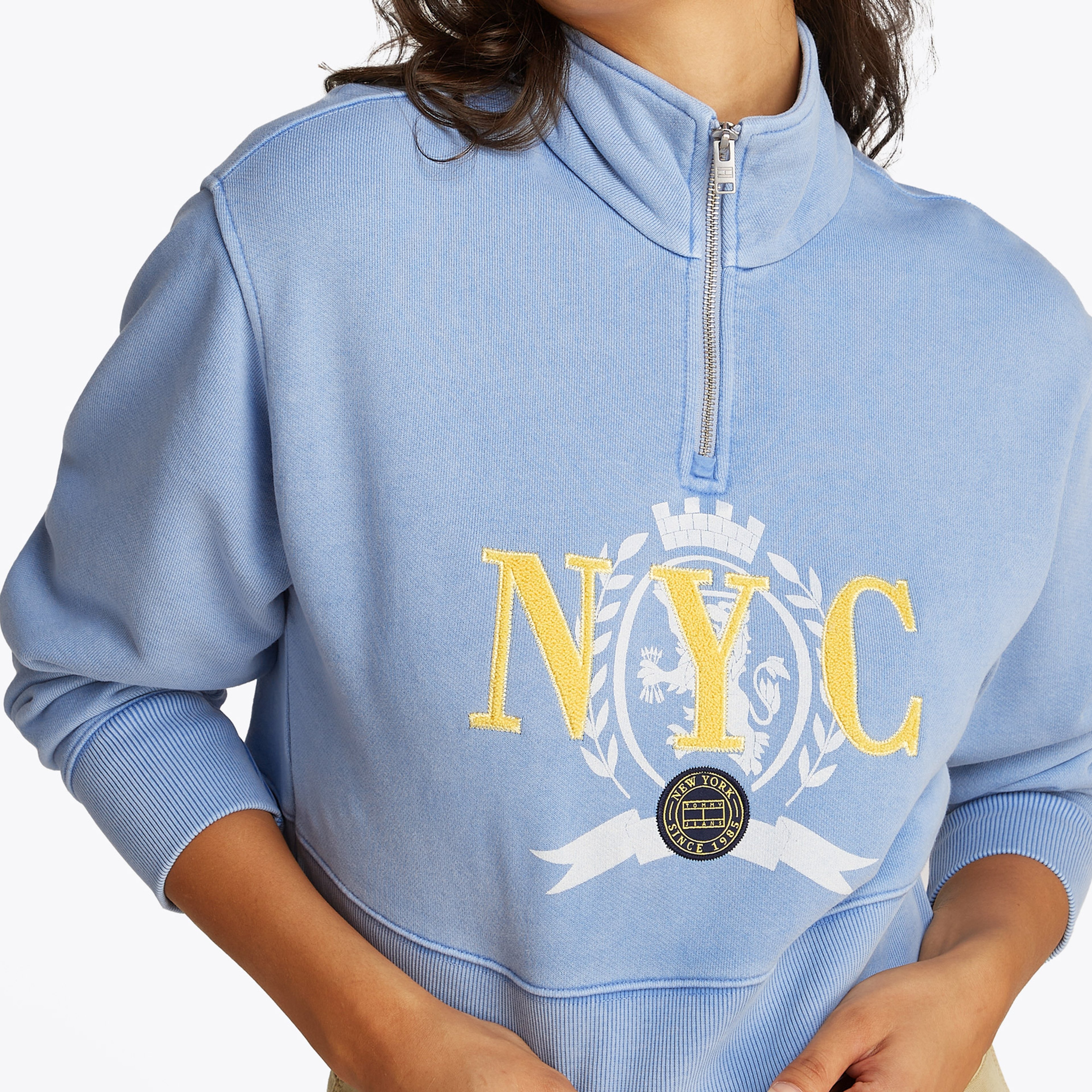 Tommy Jeans Tjcw Varsity Graphic Kadın Mavi Sweatshirt