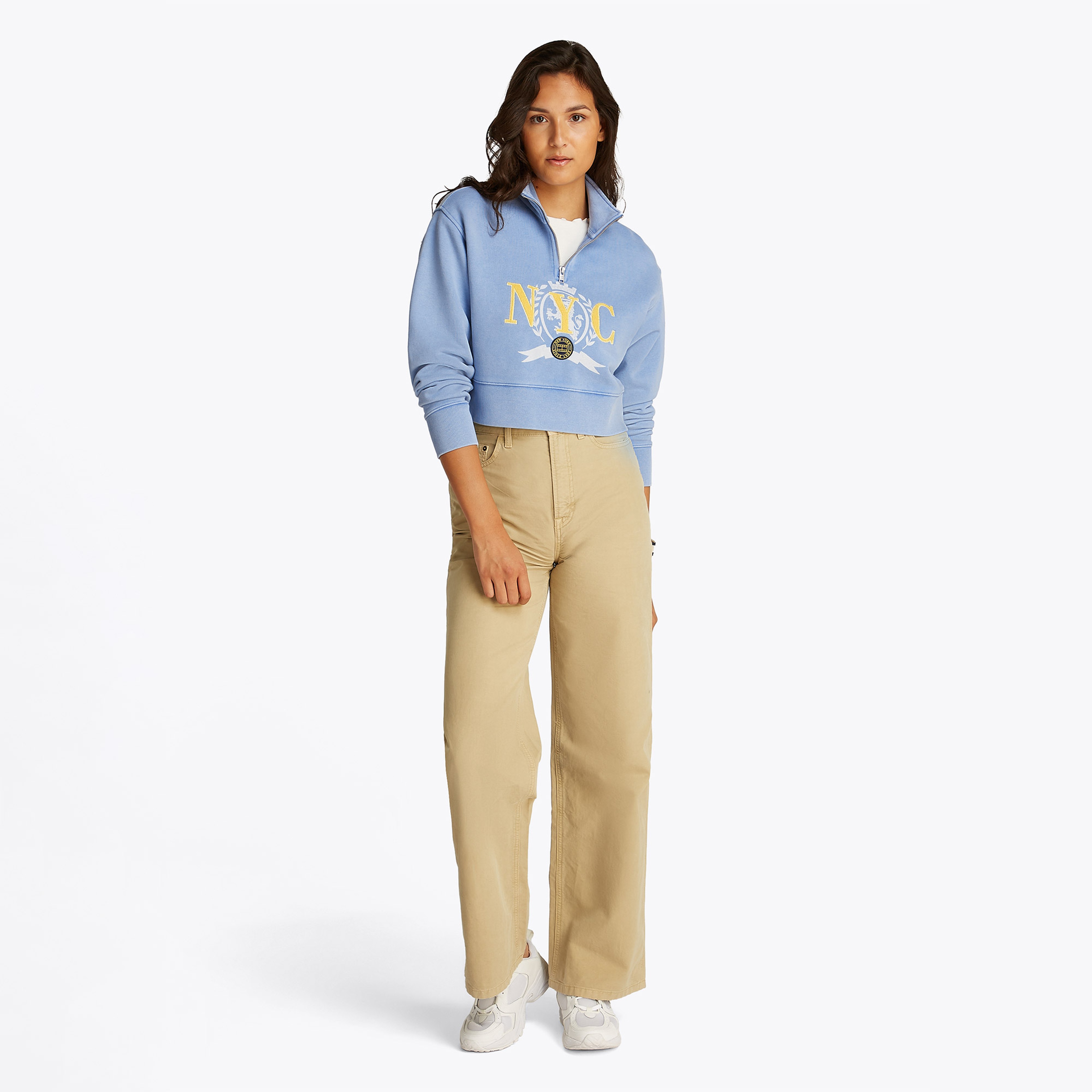 Tommy Jeans Tjcw Varsity Graphic Kadın Mavi Sweatshirt